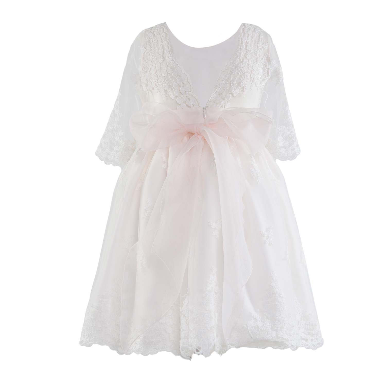 ABITO ROSA PALLIDO IN TULLE E PIZZO - annameglio.com abbigliamento moda