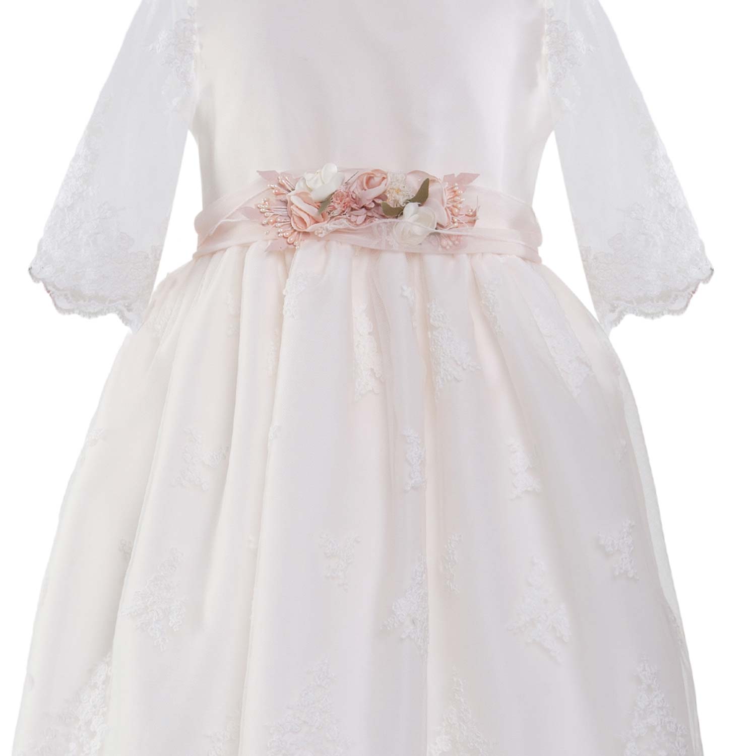 ABITO ROSA PALLIDO IN TULLE E PIZZO - annameglio.com abbigliamento moda