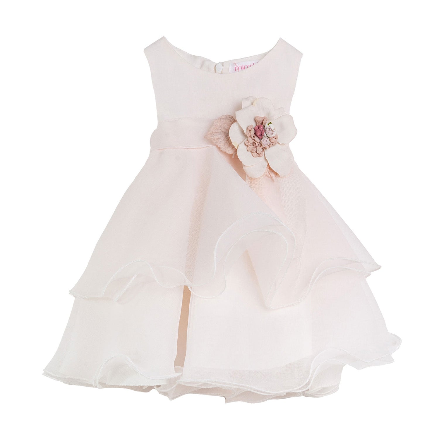 MINI ABITO TULLE ROSA CHIARO CON FIORE CIPRIA - annameglio.com abbigliamento moda