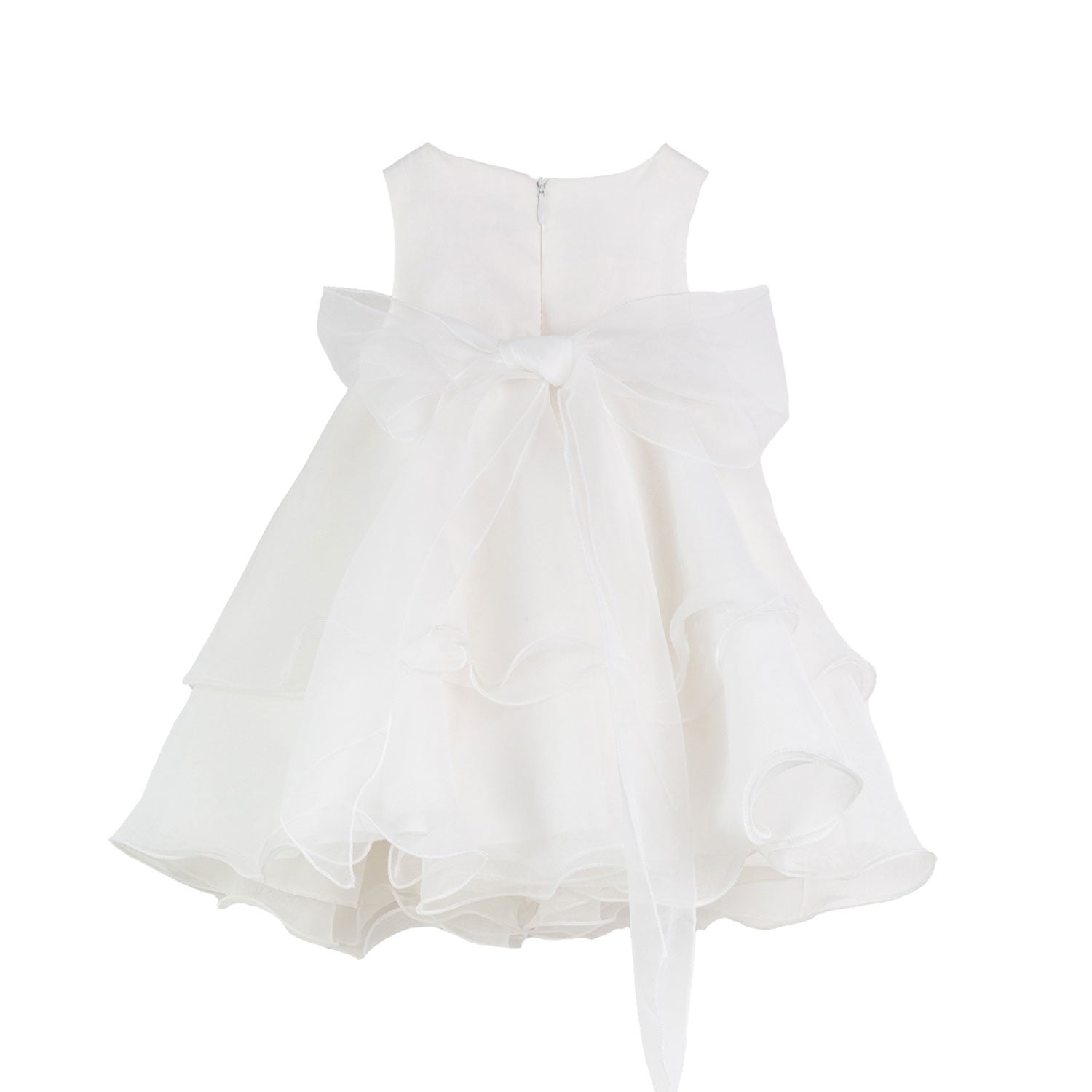 MINI ABITO IN TULLE BIANCO CON FIORE ROSA CIPRIA - annameglio.com abbigliamento moda
