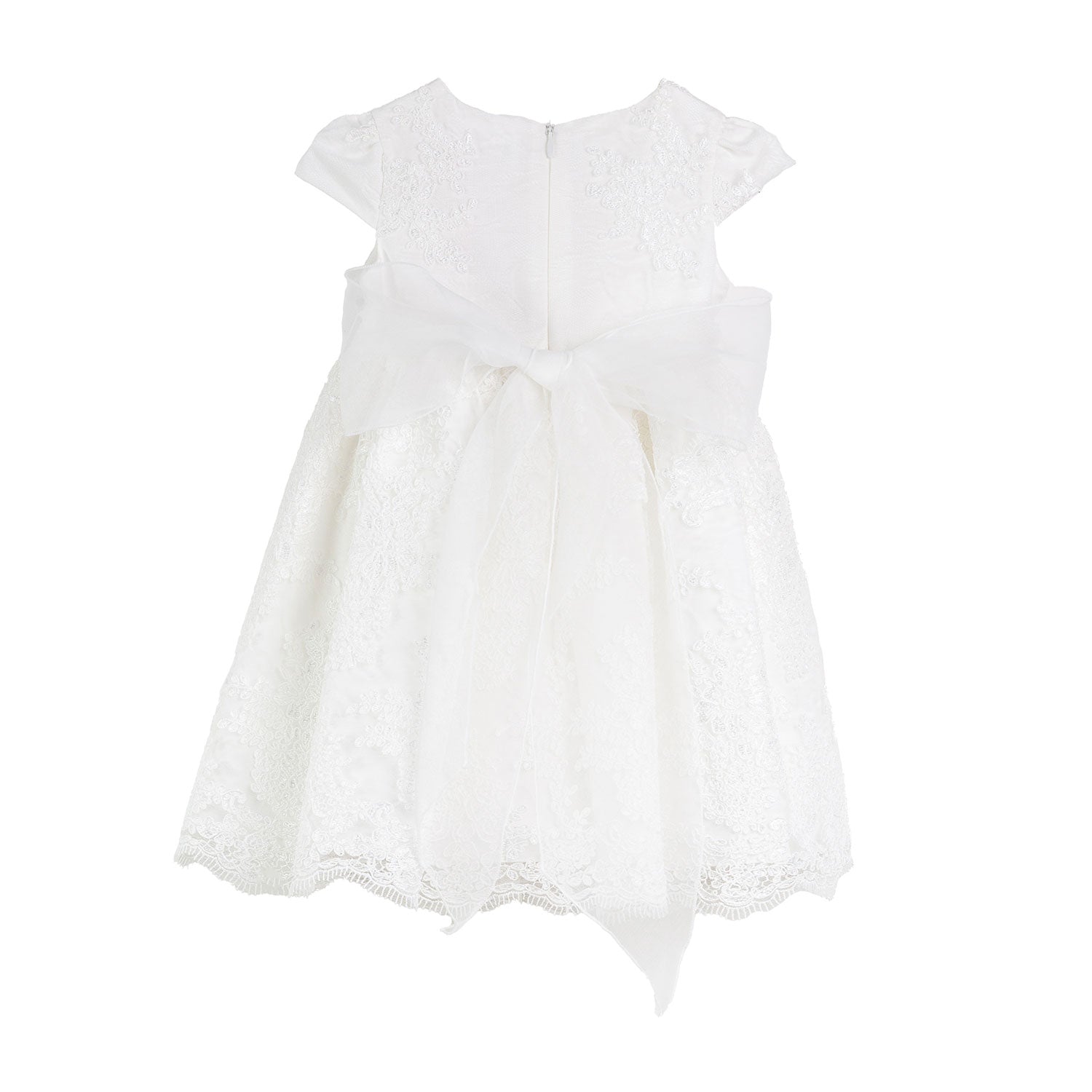 MINI ABITO BIANCO IN TULLE RICAMATO E PIZZO - annameglio.com abbigliamento moda