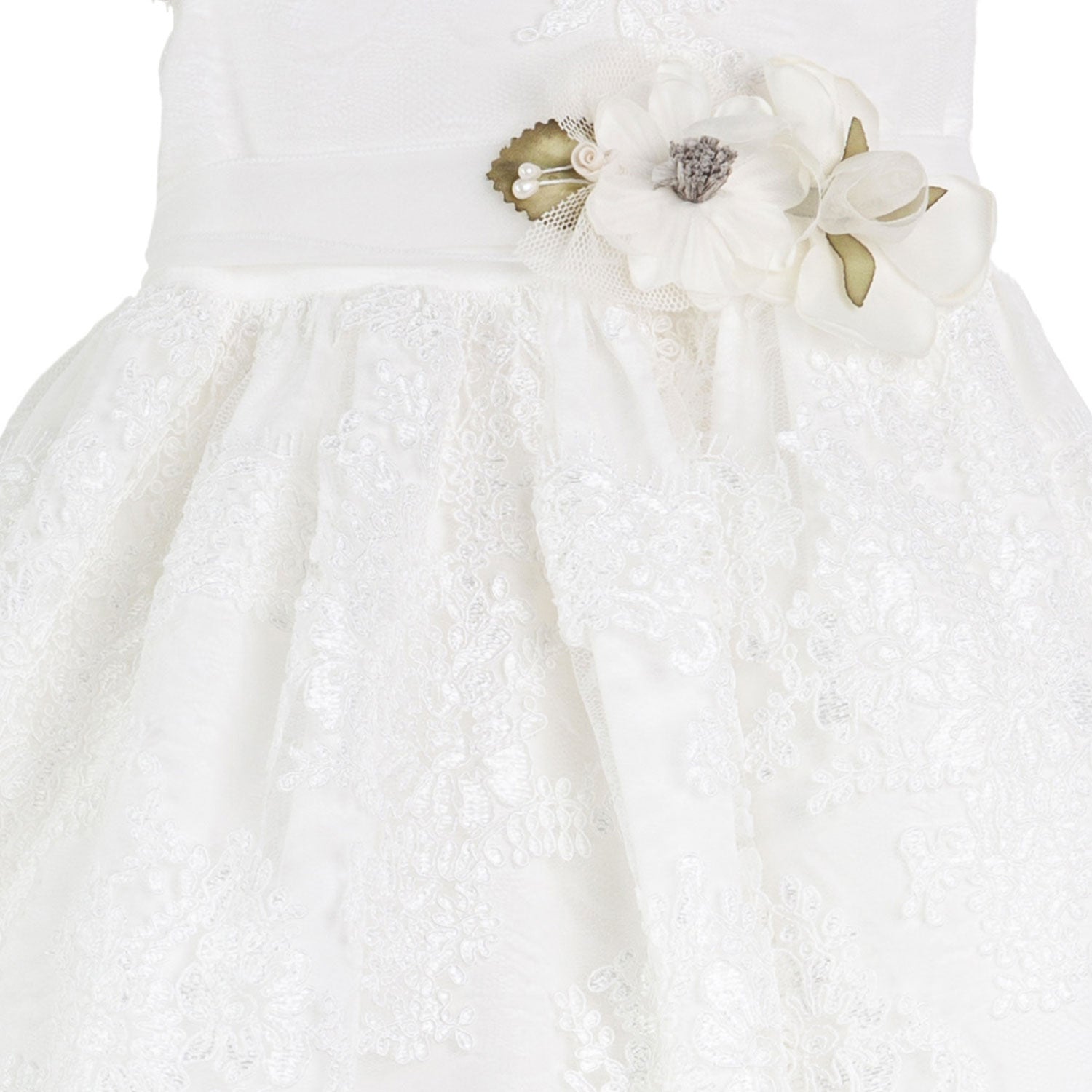 MINI ABITO BIANCO IN TULLE RICAMATO E PIZZO - annameglio.com abbigliamento moda