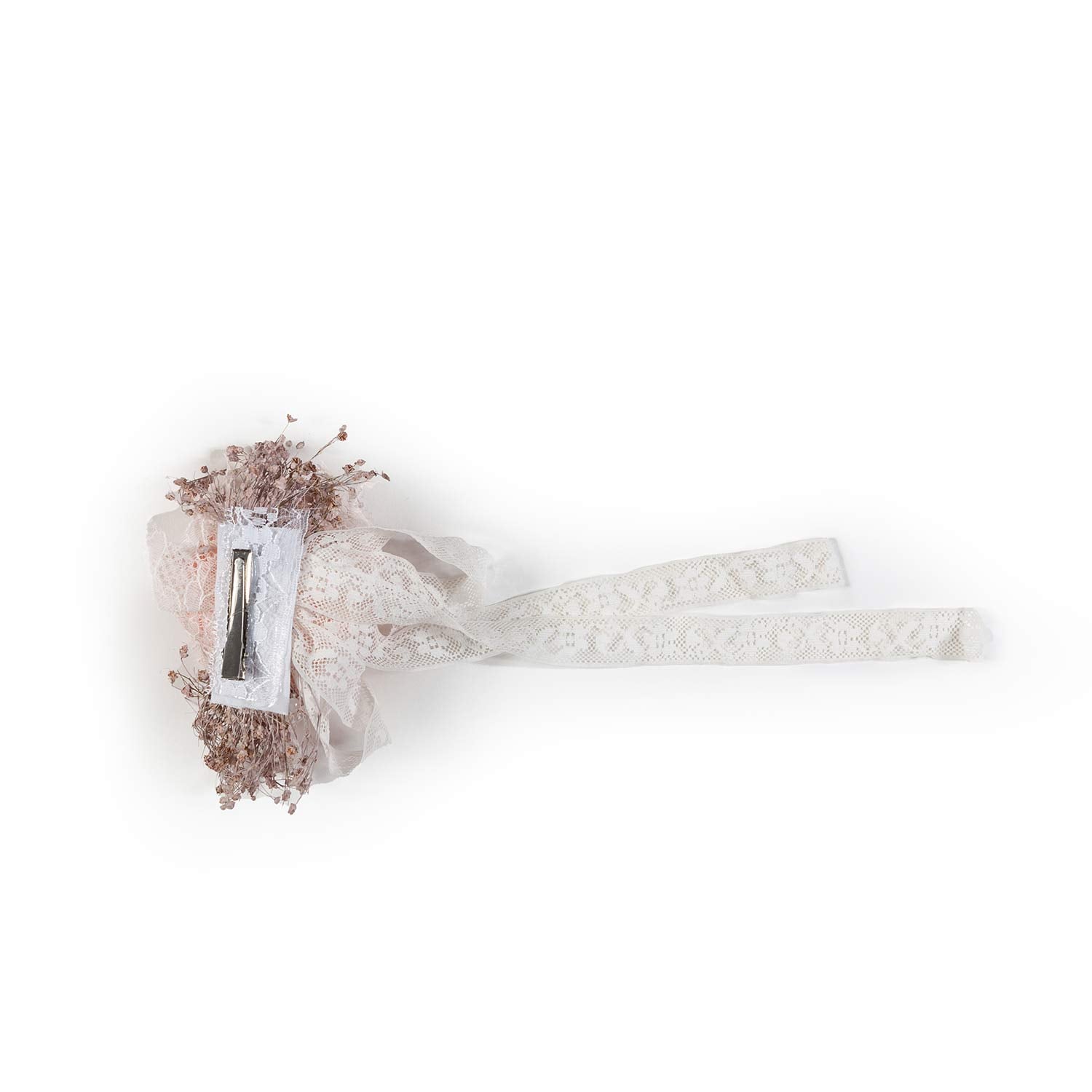 FERMAGLIO CON FIORE ROSA E PIZZO BIANCO - annameglio.com abbigliamento moda