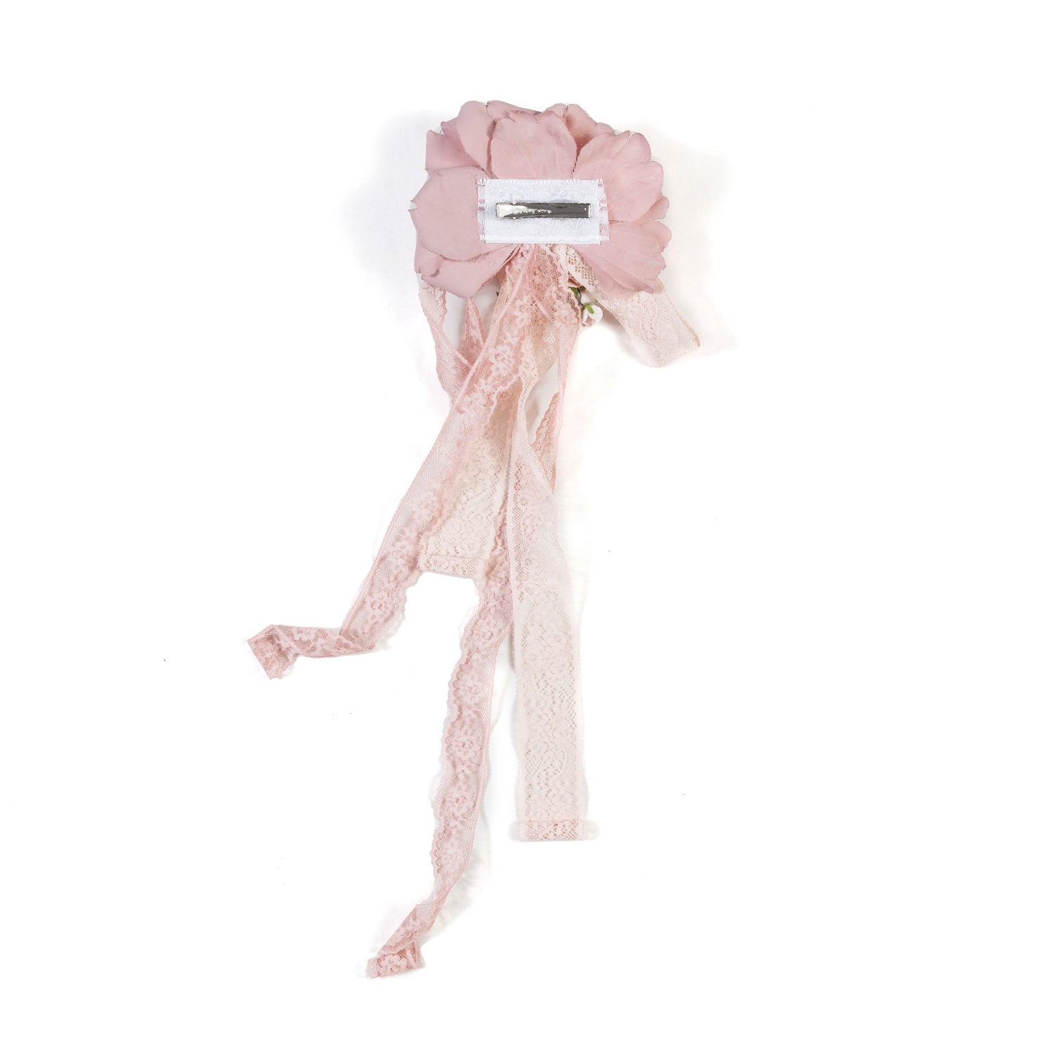 FERMAGLIO FLOREALE ROSA ANTICO E ROSA TENUE - annameglio.com abbigliamento moda