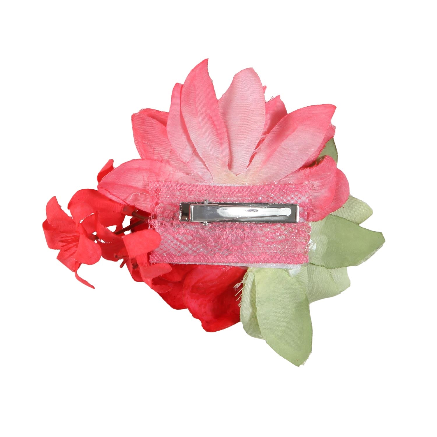 FERMAGLIO FLOREALE ROSSO E VERDE CHIARO - annameglio.com abbigliamento moda