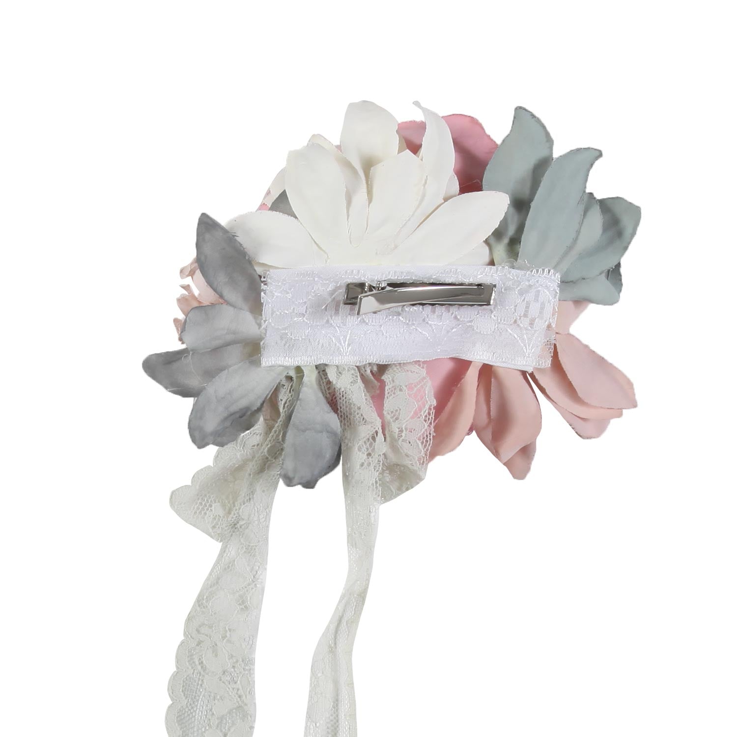 FERMAGLIO FLOREALE ROSA ANTICO CON PIZZO - annameglio.com abbigliamento moda