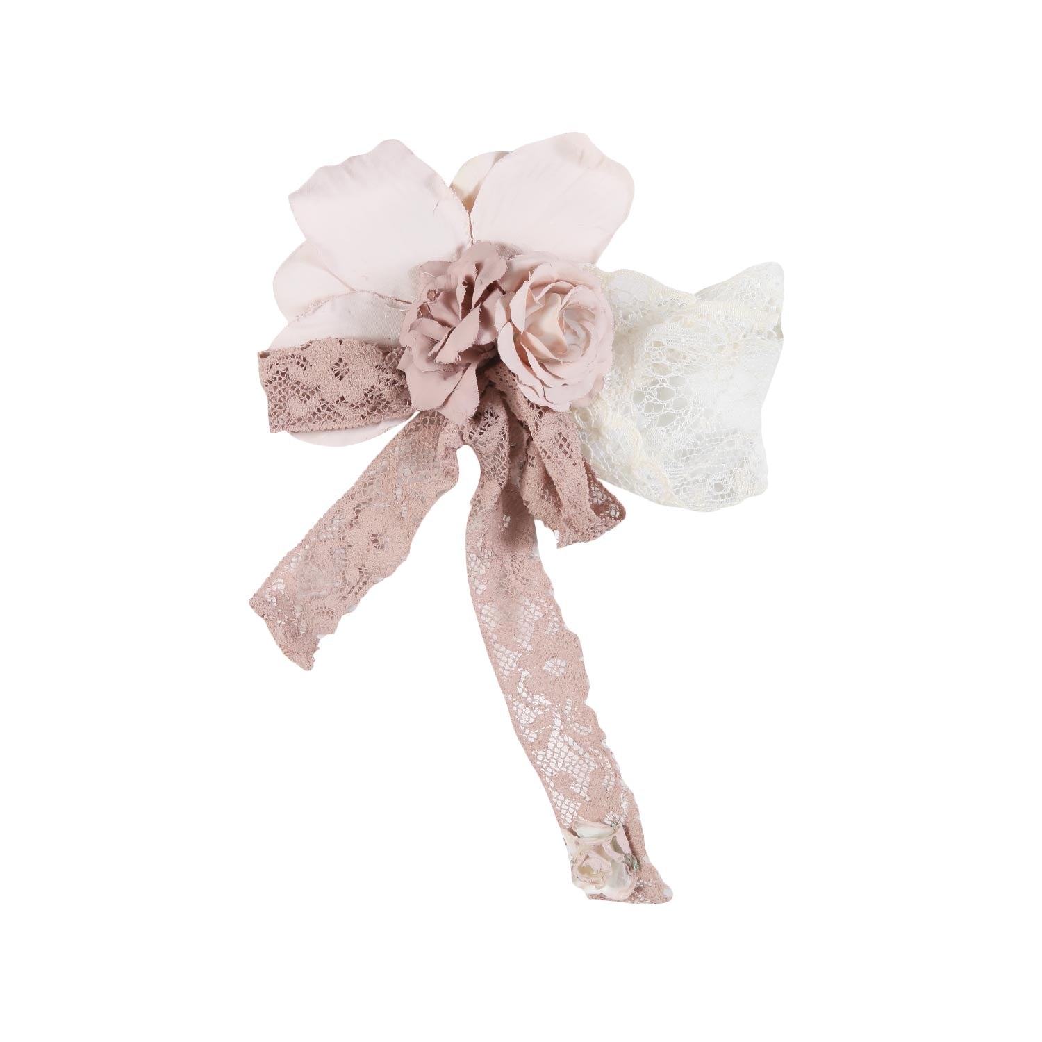 FERMAGLIO MALVA E ROSA IN PIZZO CON FIORI - annameglio.com abbigliamento moda