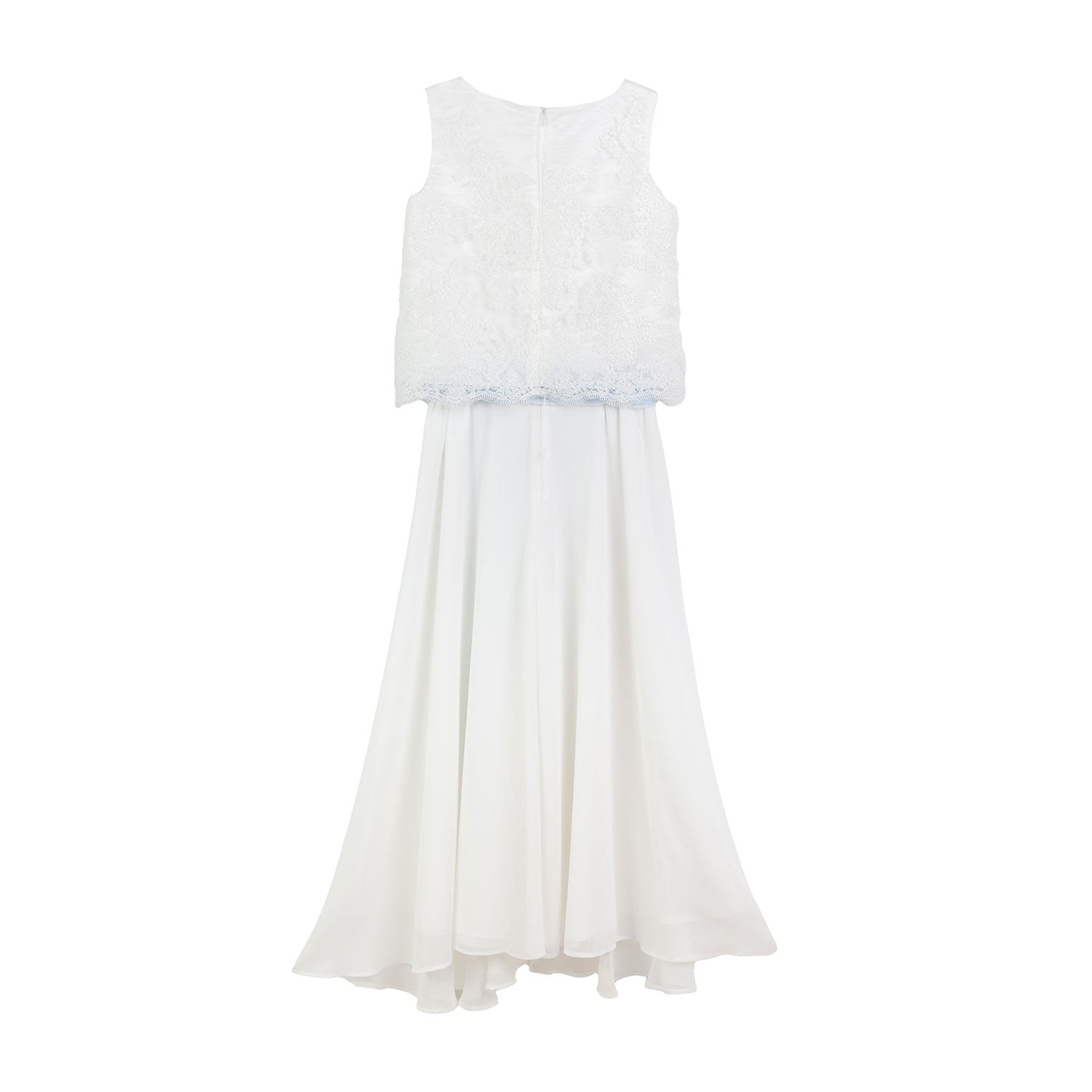 ABITO DUE PEZZI BIANCO E CELESTE IN TULLE E PIZZO - annameglio.com abbigliamento moda