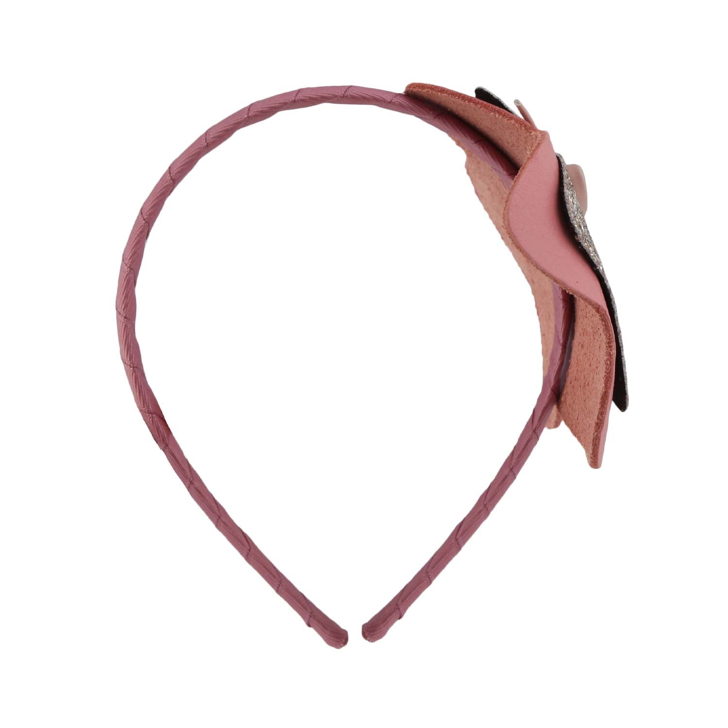 CERCHIETTO ROSA CON STELLA ORO GLITTER BAMBINA - annameglio.com abbigliamento moda