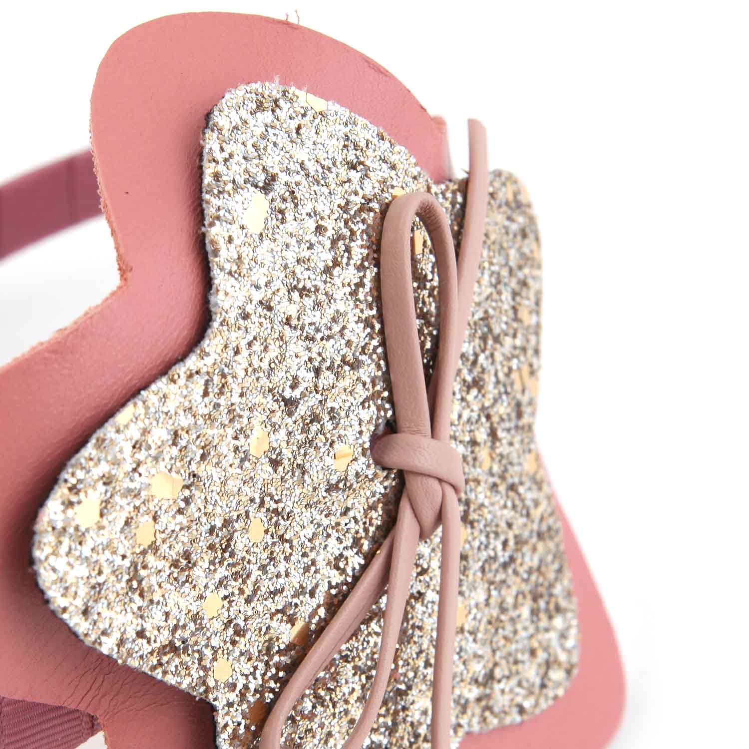 CERCHIETTO ROSA CON STELLA ORO GLITTER BAMBINA - annameglio.com abbigliamento moda