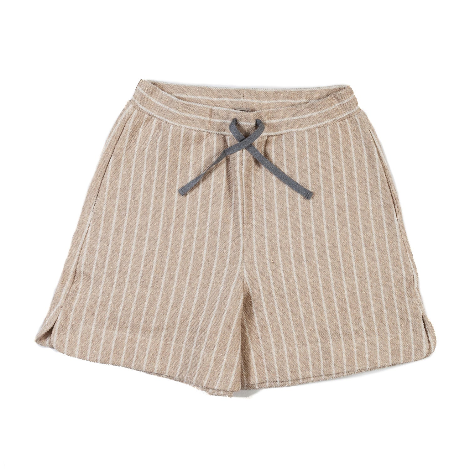 SHORTS BEIGE A RIGHE BIANCHE BAMBINA E TEENAGER - annameglio.com abbigliamento moda