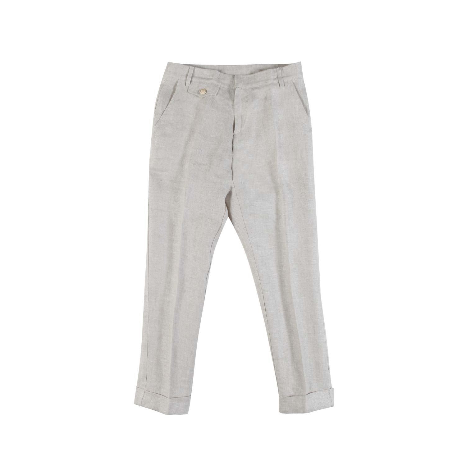 PANTALONE CHINO SABBIA DI LINO BAMBINO E RAGAZZO - annameglio.com abbigliamento moda
