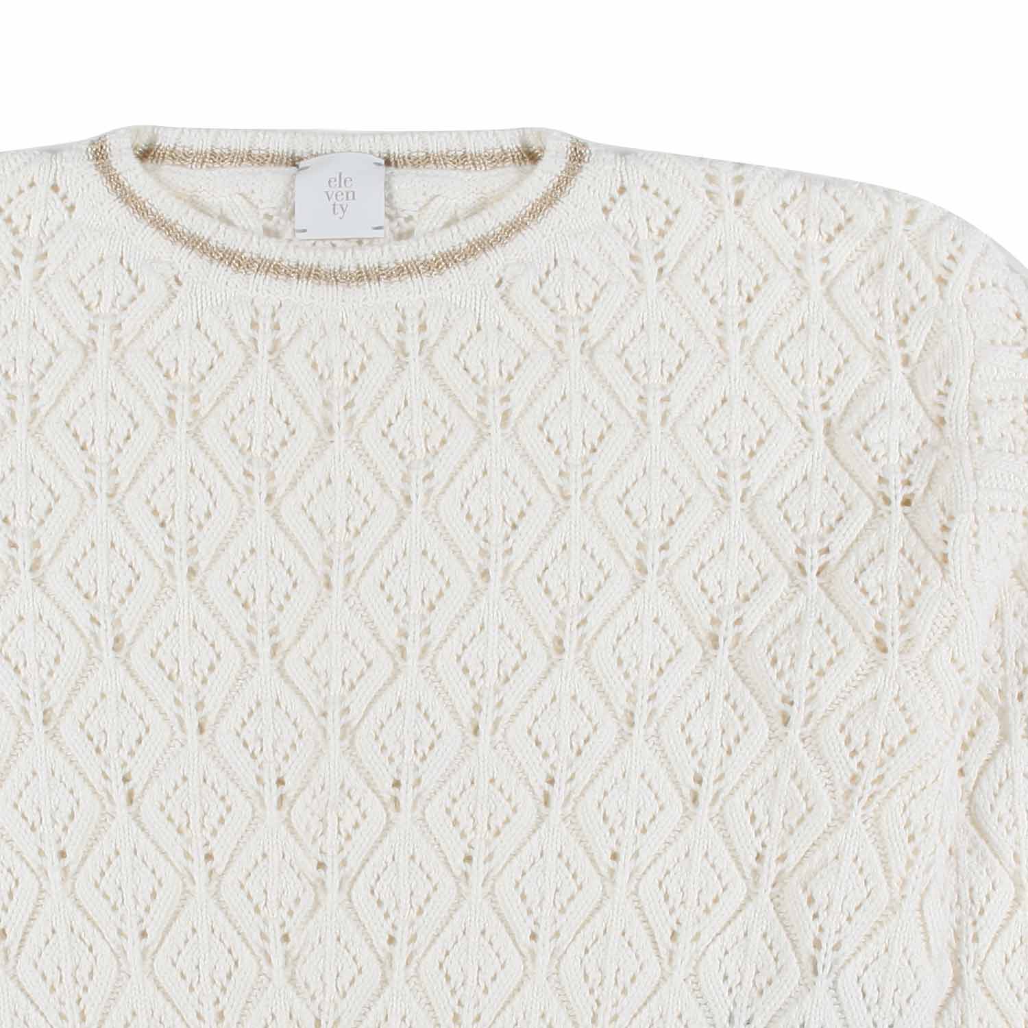 PULLOVER CROPPED PANNA E ORO BAMBINA TEEN - annameglio.com abbigliamento moda