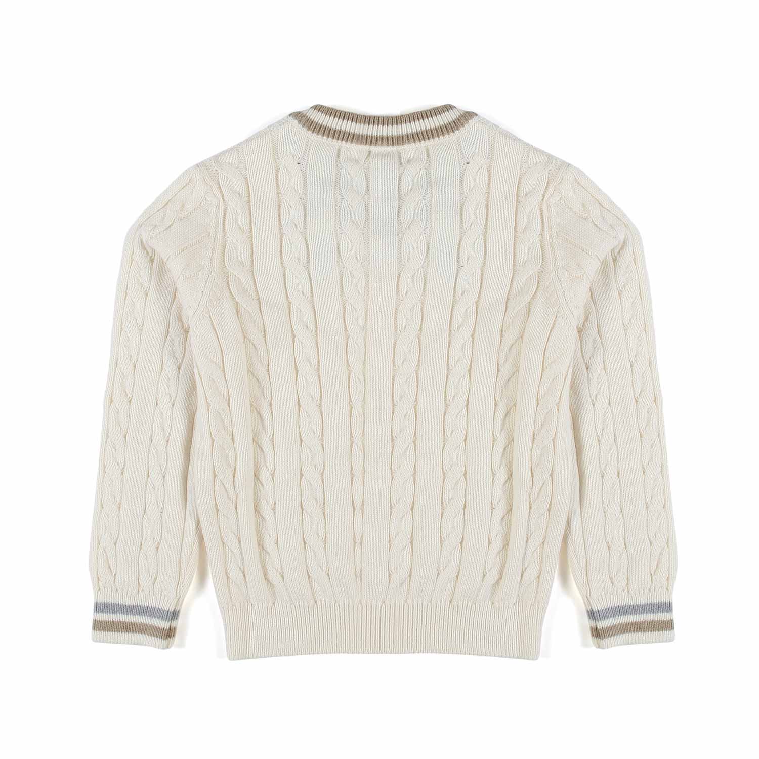PULLOVER A TRECCE PANNA E BEIGE BAMBINO E TEEN - annameglio.com abbigliamento moda