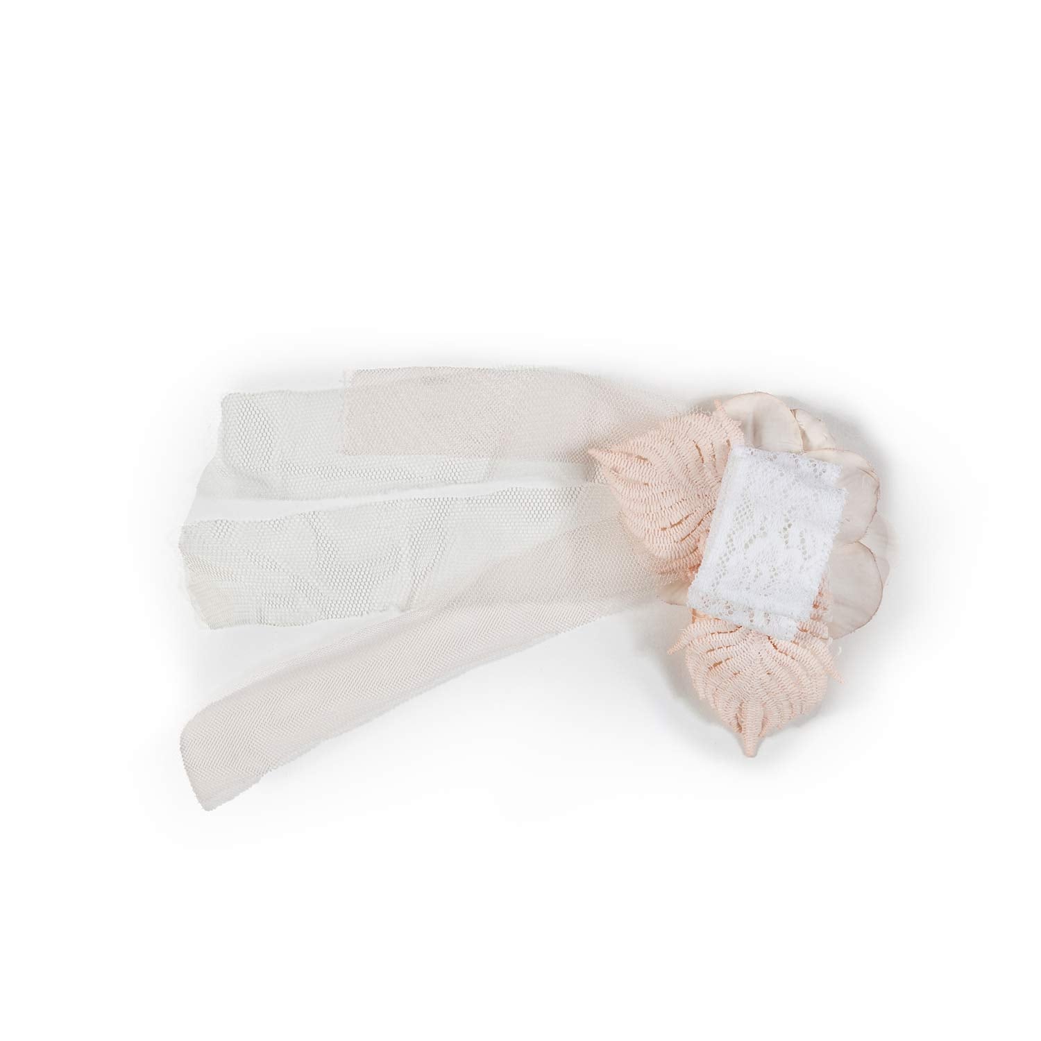 CORONA FLOREALE ROSA PALLIDO E BIANCO AVORIO - annameglio.com abbigliamento moda