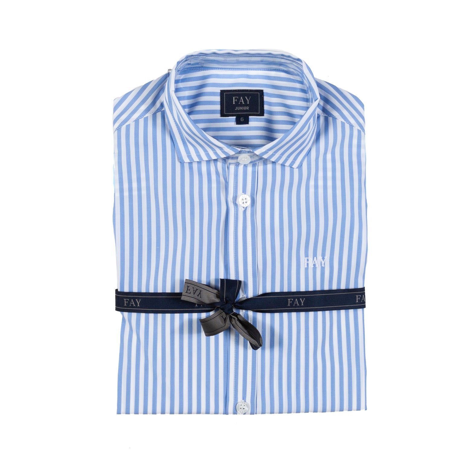 CAMICIA BIANCA E CELESTE A RIGHE BAMBINO E TEEN - annameglio.com abbigliamento moda