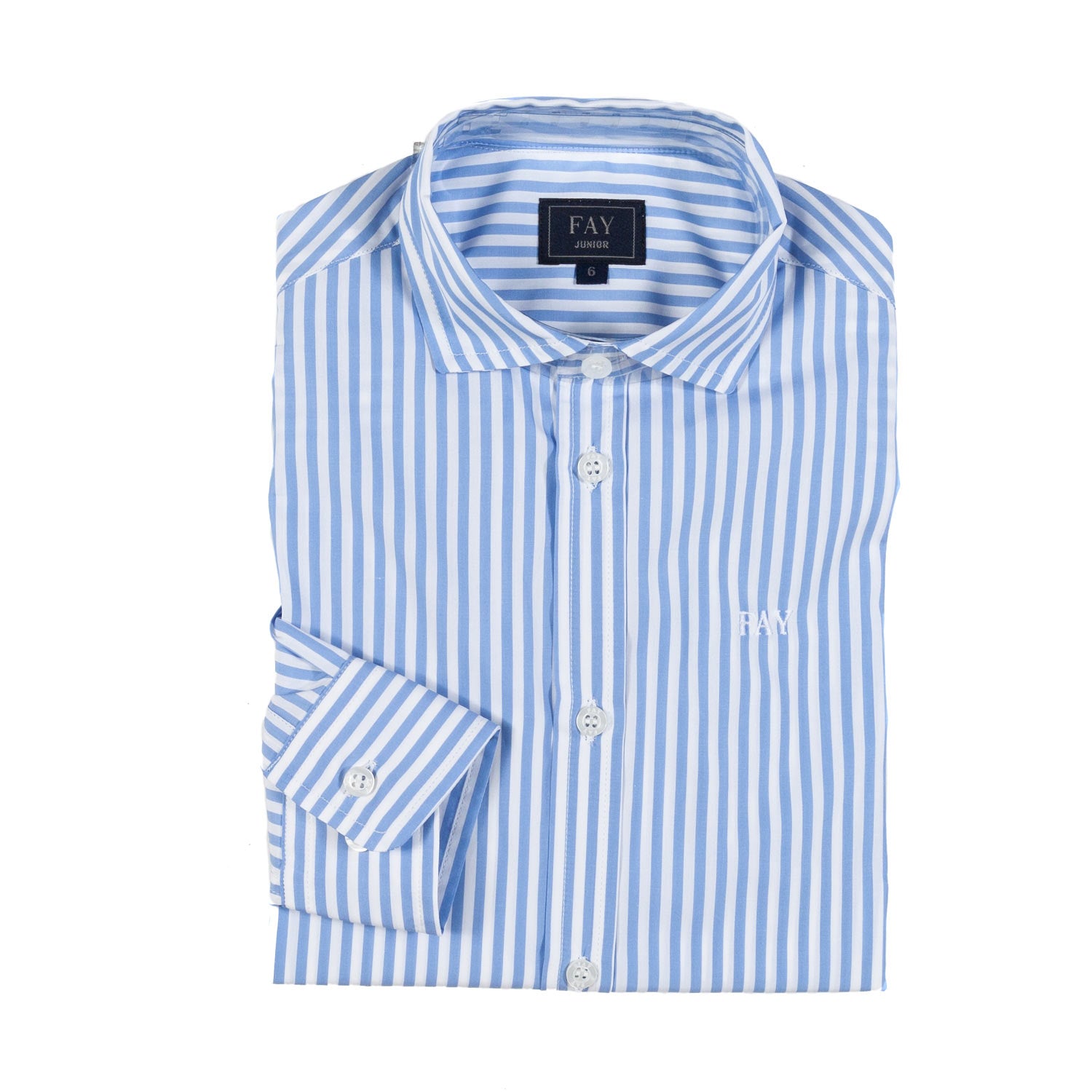 CAMICIA BIANCA E CELESTE A RIGHE BAMBINO E TEEN - annameglio.com abbigliamento moda