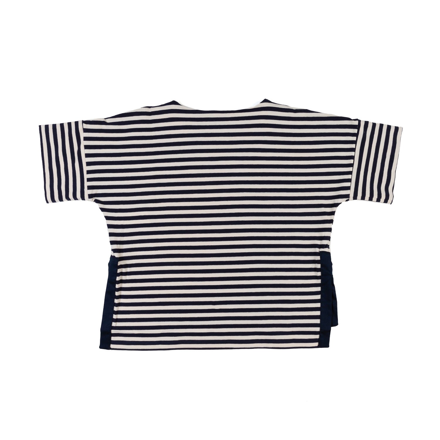 T-SHIRT BOXY BIANCO PANNA E BLU NAVY A RIGHE - annameglio.com abbigliamento moda