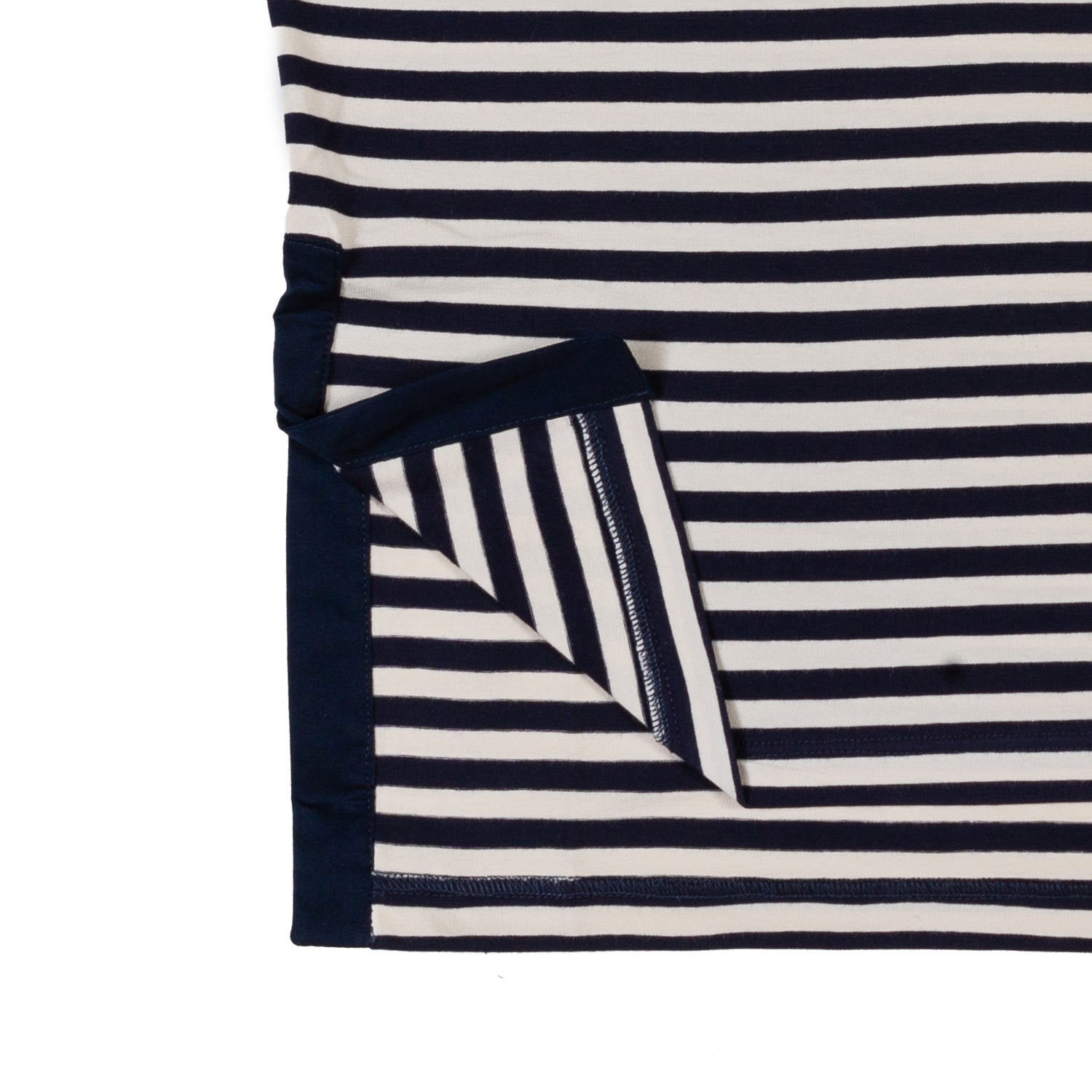 T-SHIRT BOXY BIANCO PANNA E BLU NAVY A RIGHE - annameglio.com abbigliamento moda