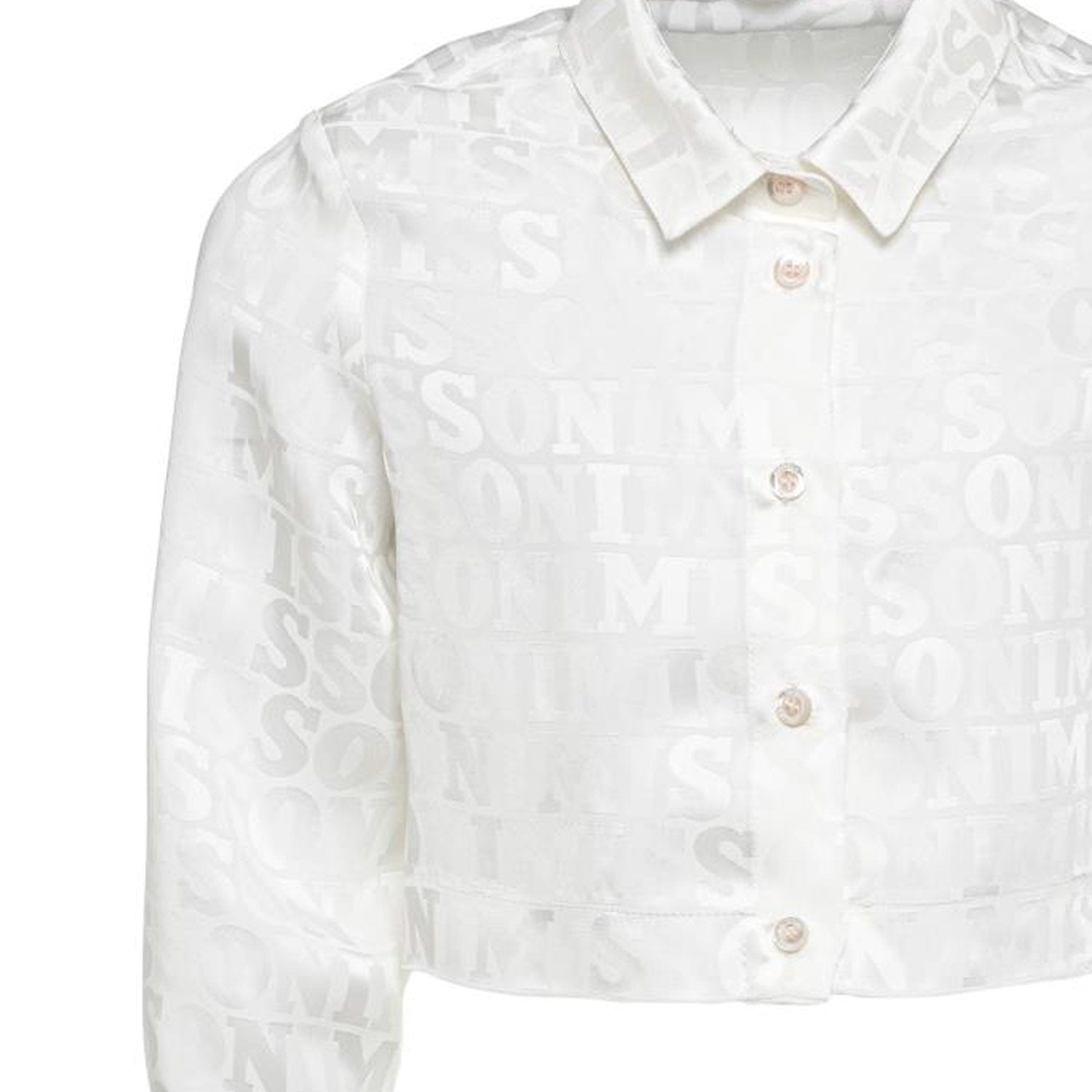 CAMICIA CROPPED BIANCA CON LOGHI ALL-OVER - annameglio.com abbigliamento moda