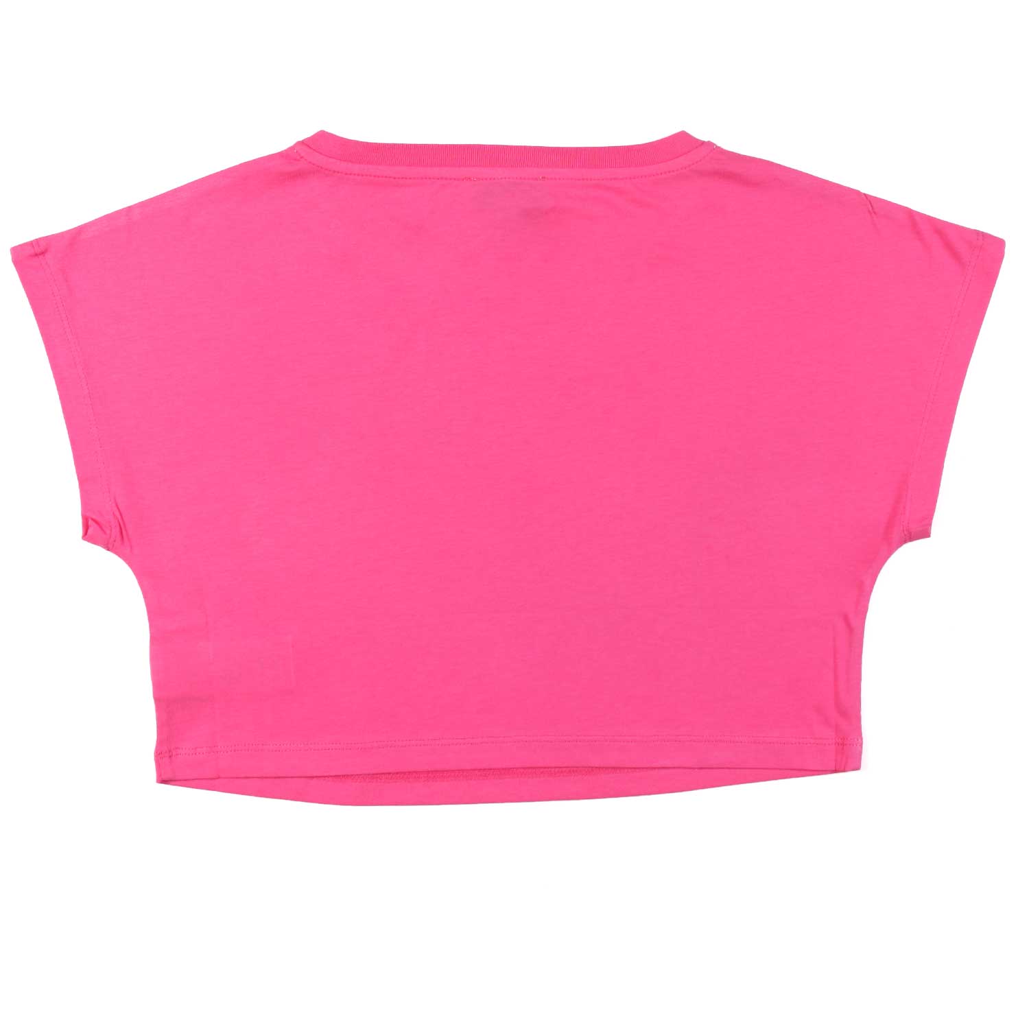T-SHIRT CROPPED FUCSIA CON LOGO MULTICOLOR - annameglio.com abbigliamento moda
