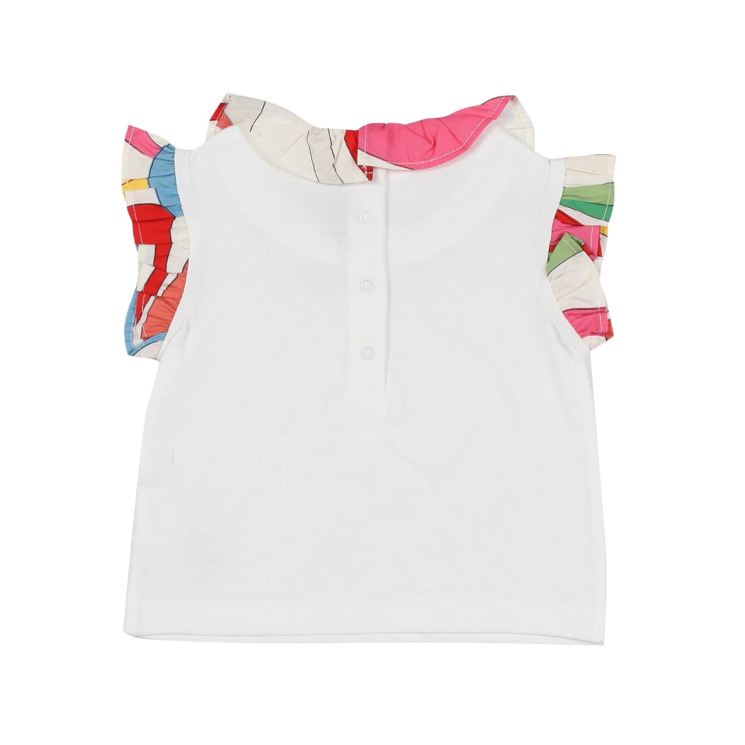 TOP BIANCO CON DETTAGLI MULTICOLOR NEONATA - annameglio.com abbigliamento moda