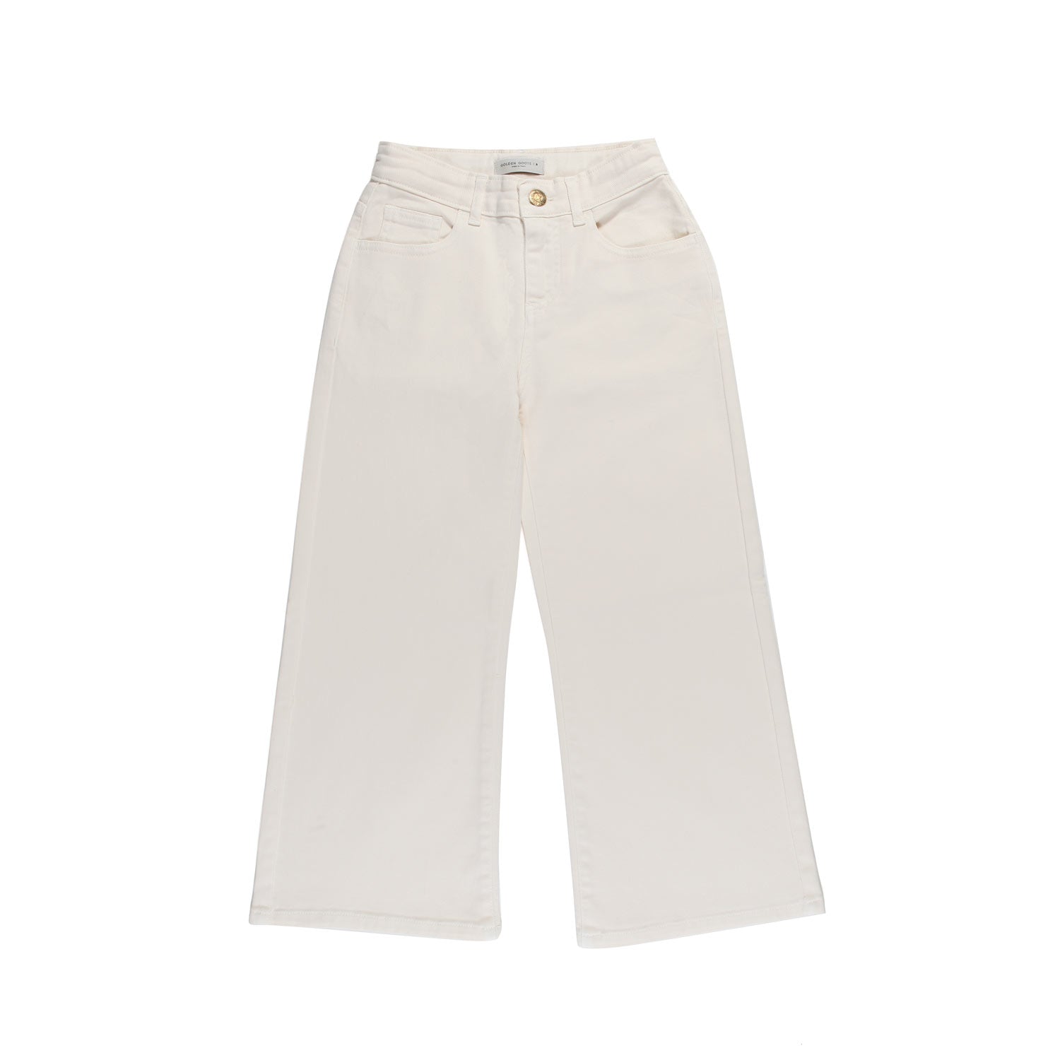 JEANS WIDE LEG BIANCO CREMA BAMBINA - annameglio.com abbigliamento moda