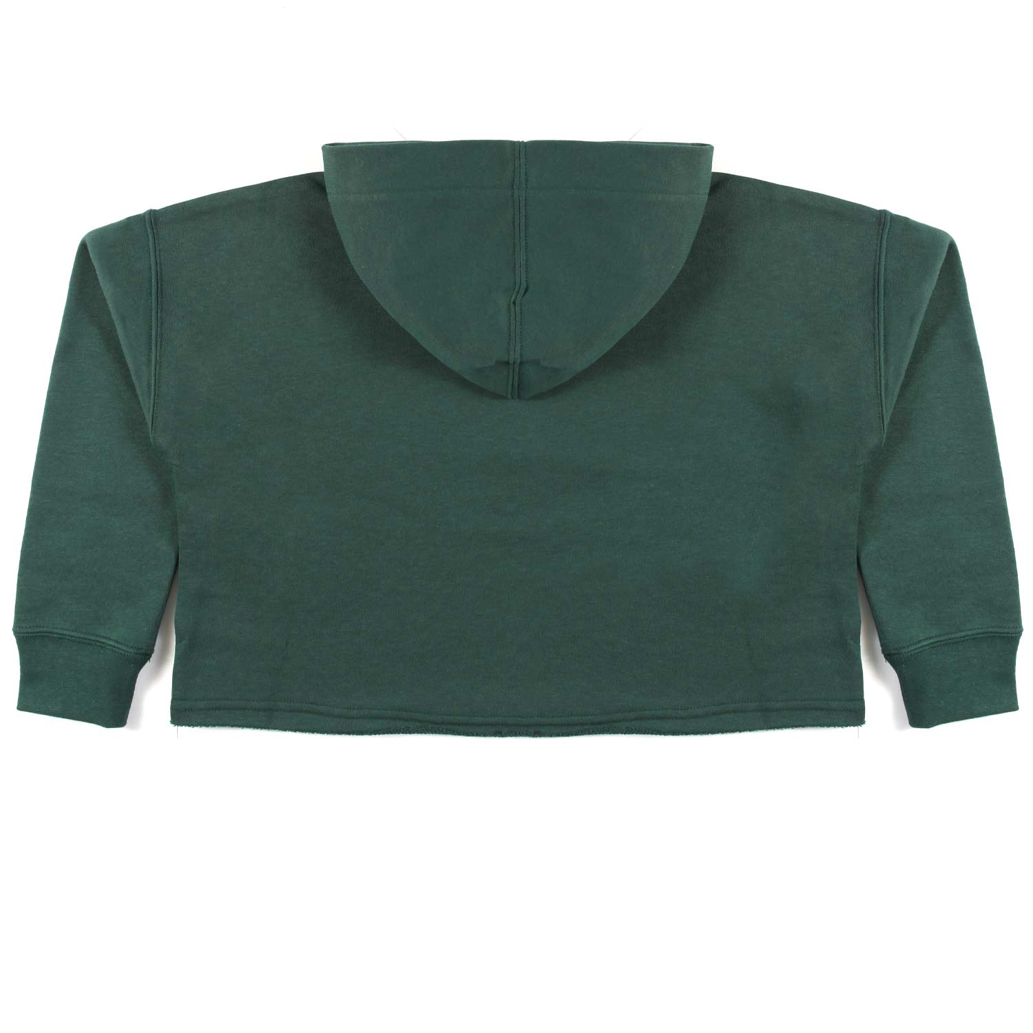 FELPA CROPPED VERDE CON CAPPUCCIO E STELLA ROSA - annameglio.com abbigliamento moda