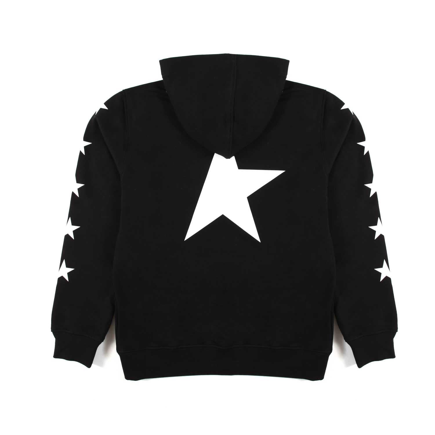FELPA HOODIE UNISEX NERA CON STELLE BIANCHE TEEN - annameglio.com abbigliamento moda