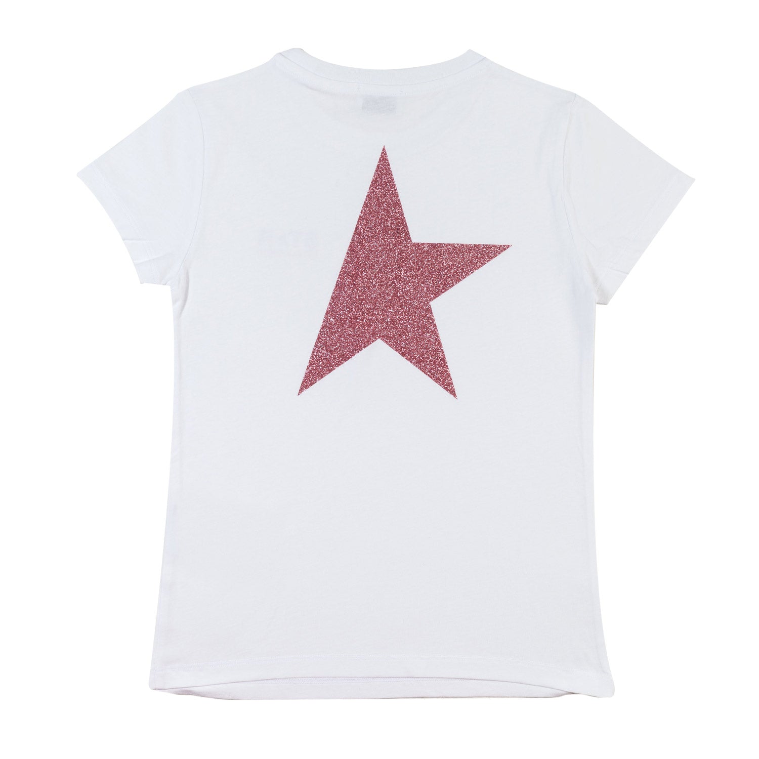 T-SHIRT STAR BIANCA CON LOGHI ROSA GLITTER TEEN - annameglio.com abbigliamento moda