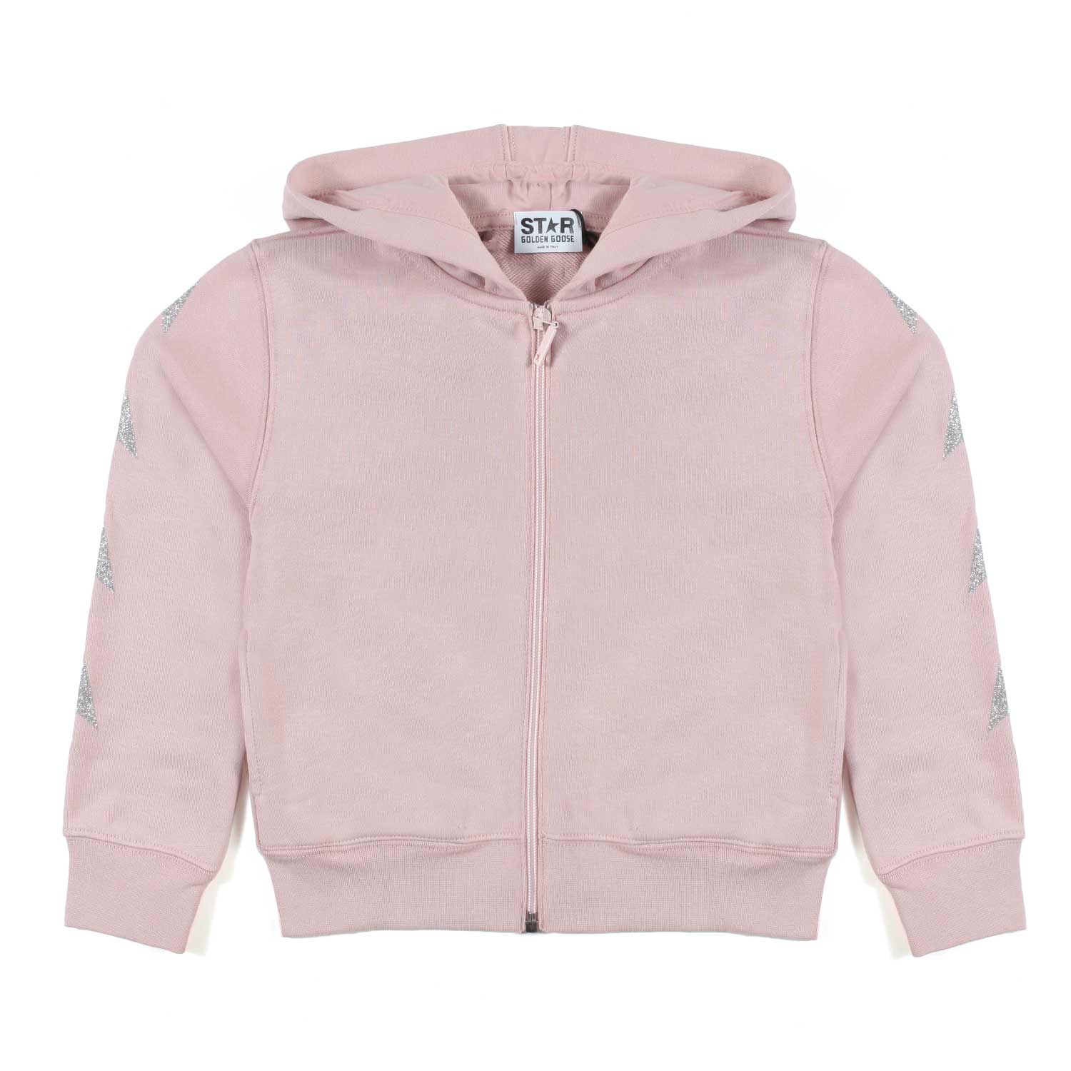 FELPA HOODIE ROSA CON STELLE SILVER BAMBINA TEEN - annameglio.com abbigliamento moda