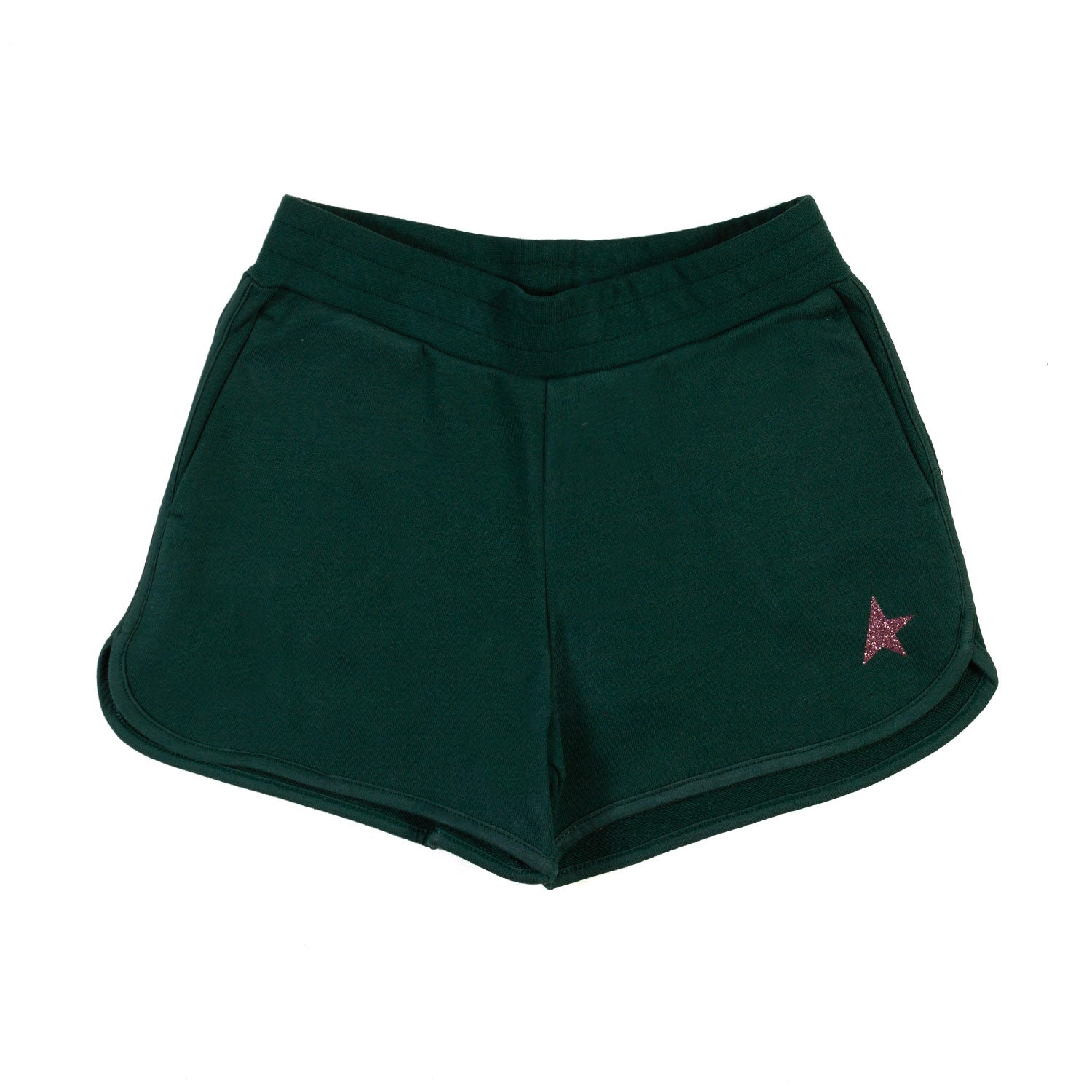 SHORTS VERDI CON STELLA ROSA GLITTER BAMBINA TEEN - annameglio.com abbigliamento moda