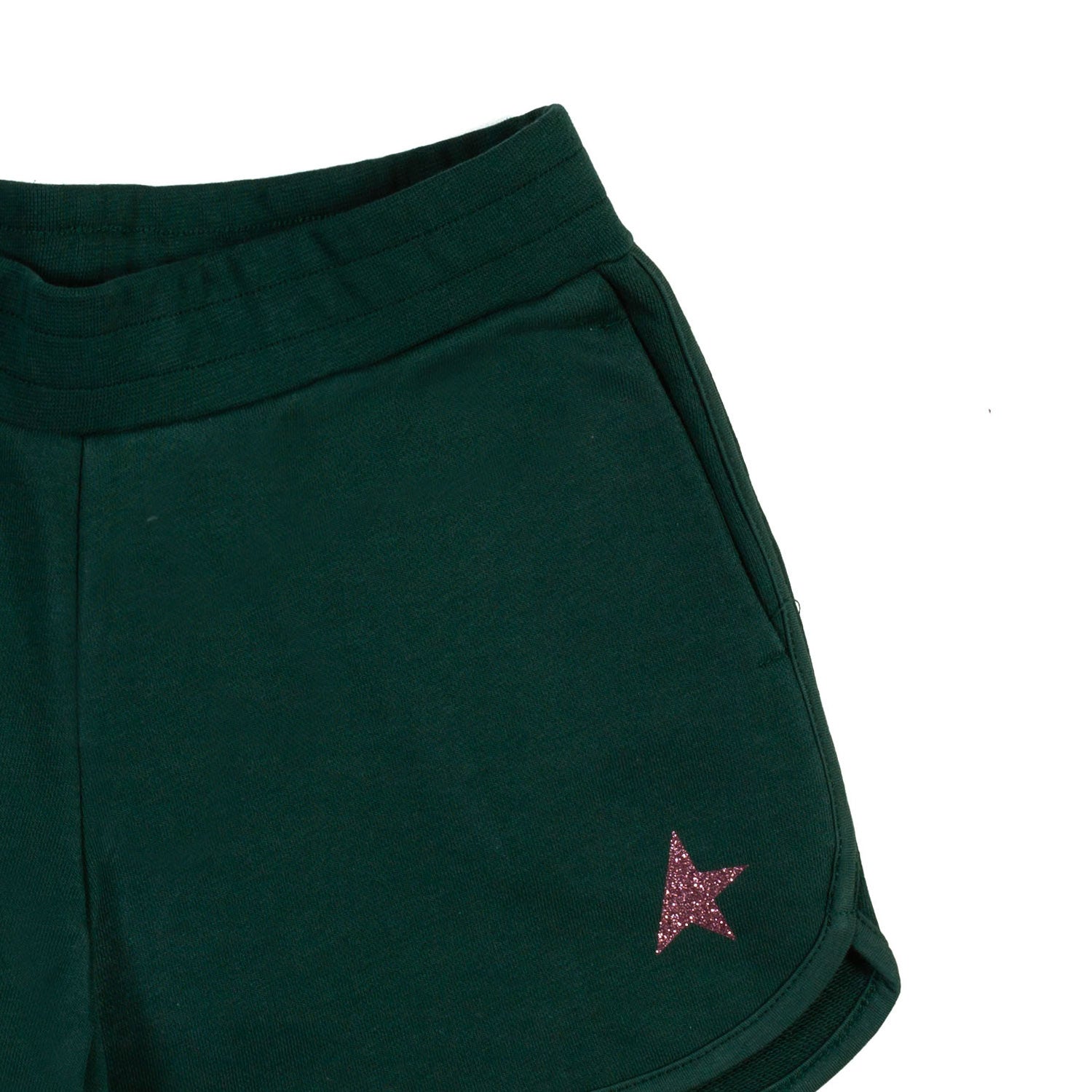 SHORTS VERDI CON STELLA ROSA GLITTER BAMBINA TEEN - annameglio.com abbigliamento moda