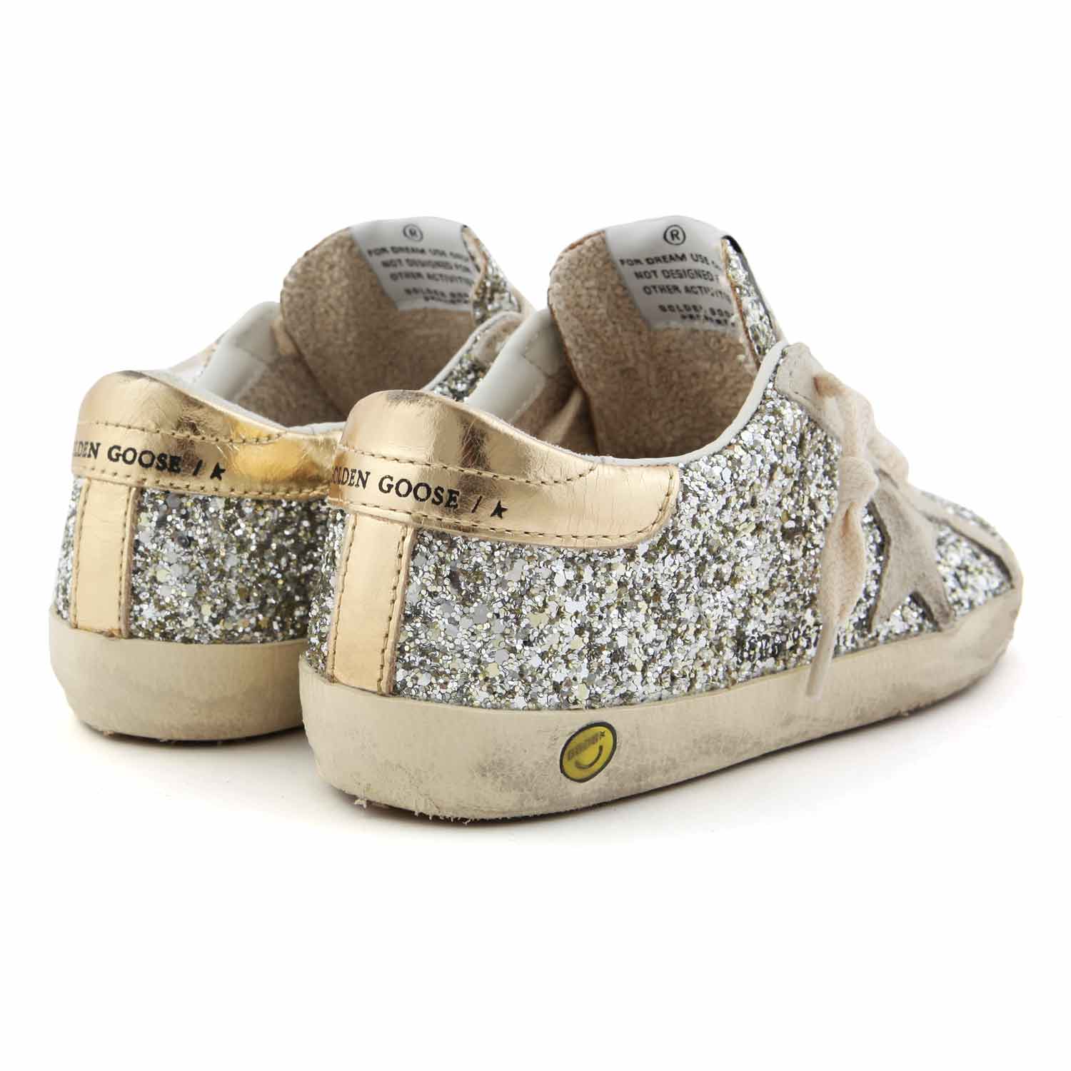 SNEAKER SSTAR ARGENTO GLITTER E ORO BAMBINA JR - annameglio.com abbigliamento moda
