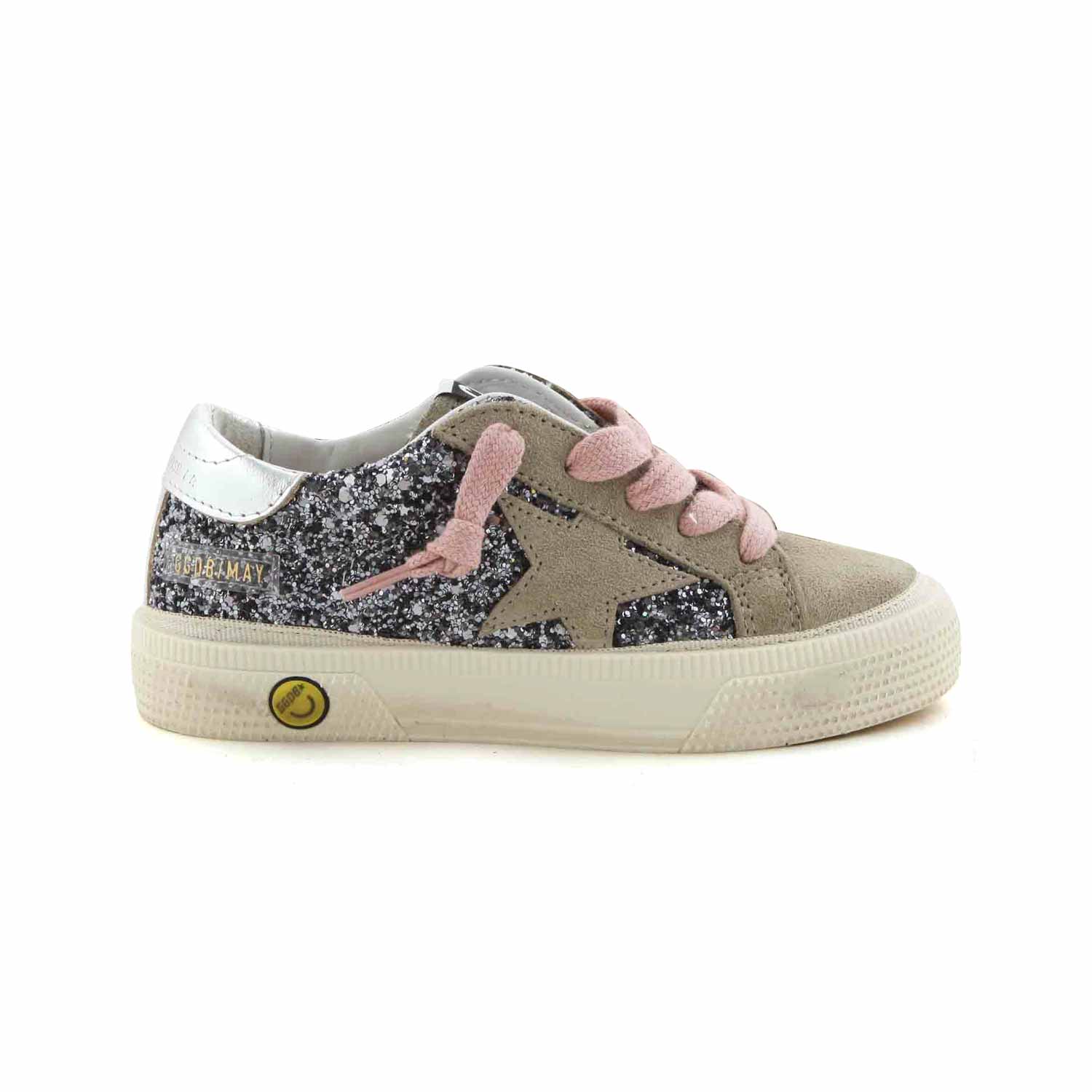 SNEAKER MAY GLITTER TORTORA E ARGENTO BAMBINA JR - annameglio.com abbigliamento moda