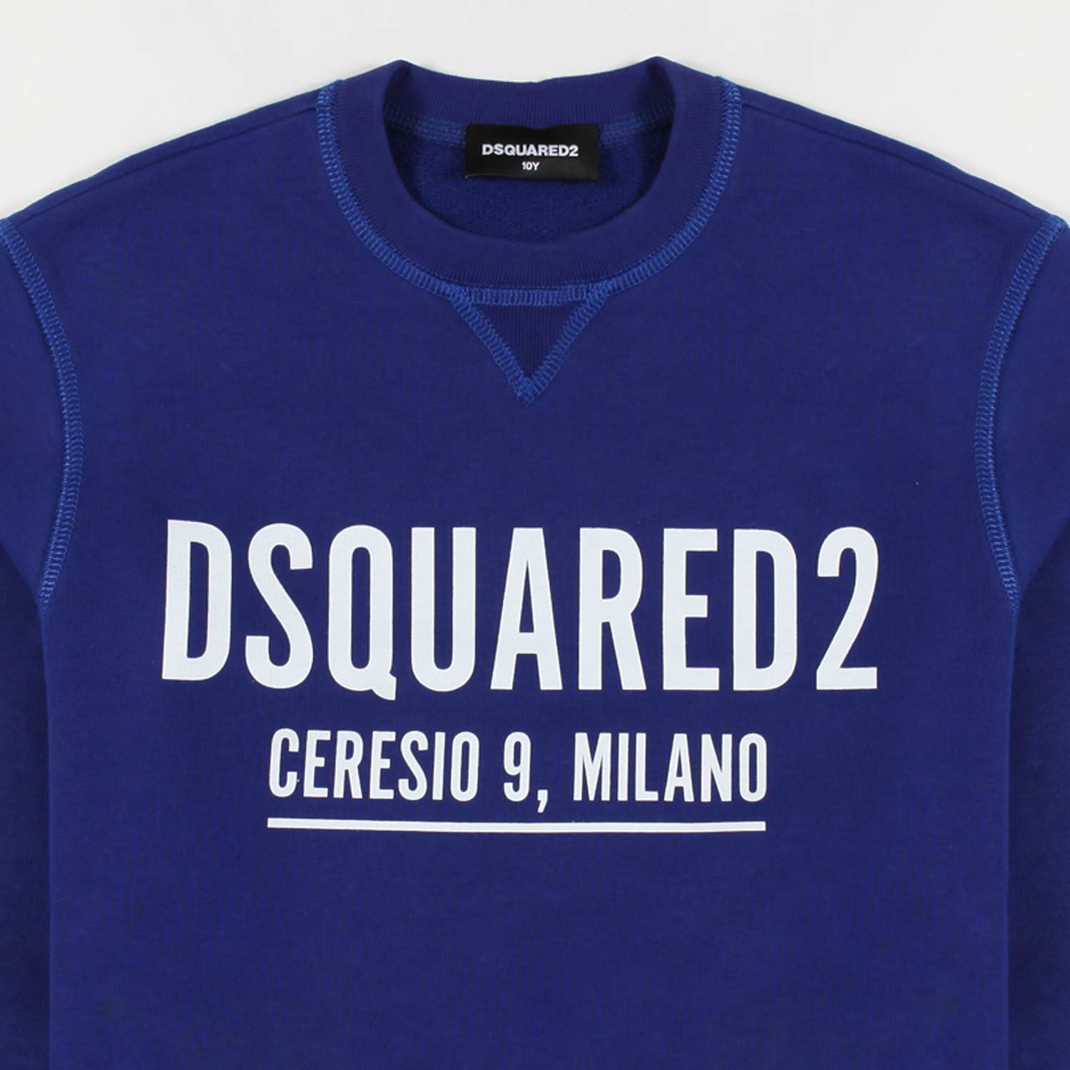 FELPA BLU CON LOGO MILANO BIANCO - annameglio.com abbigliamento moda