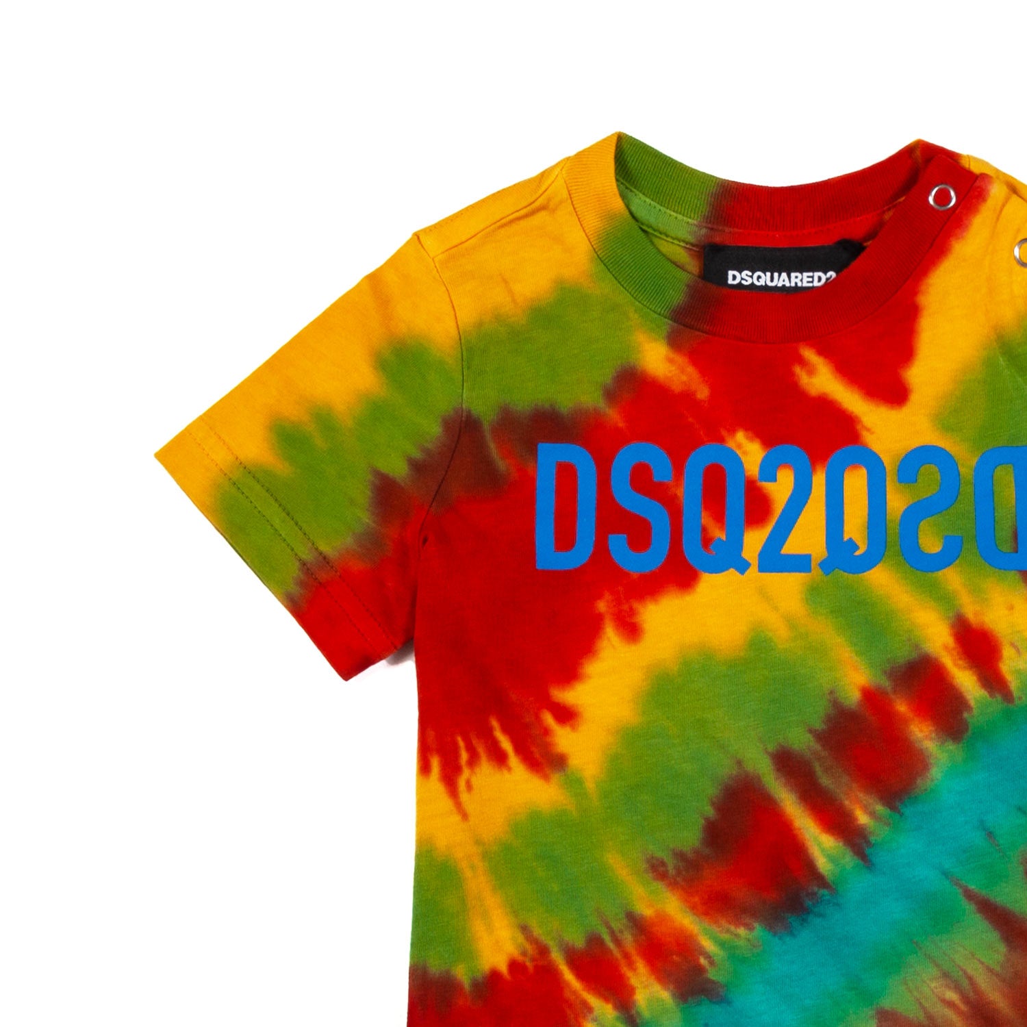 BABY T-SHIRT UNISEX MULTICOLOR CON LOGO AZZURRO - annameglio.com abbigliamento moda