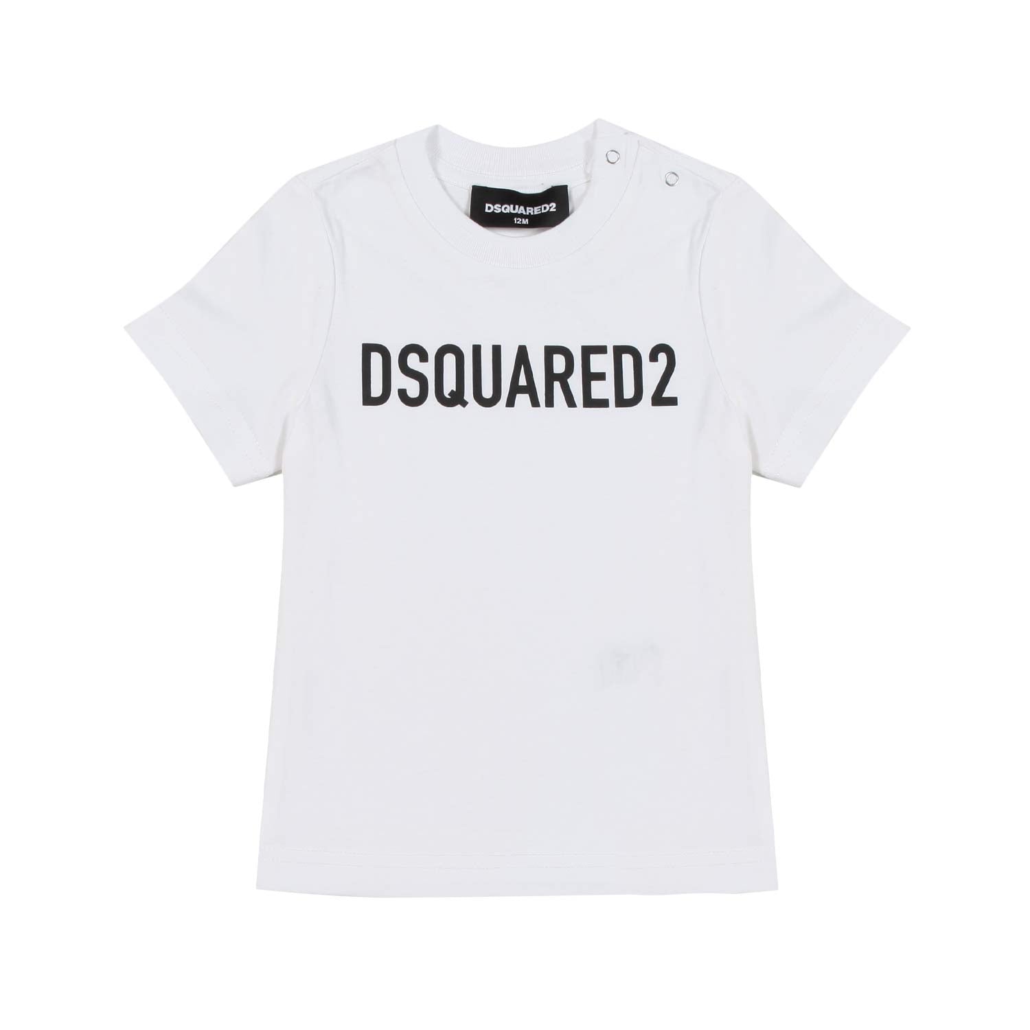 BABY T-SHIRT UNISEX BIANCA CON LOGO ESTESO NERO - annameglio.com abbigliamento moda