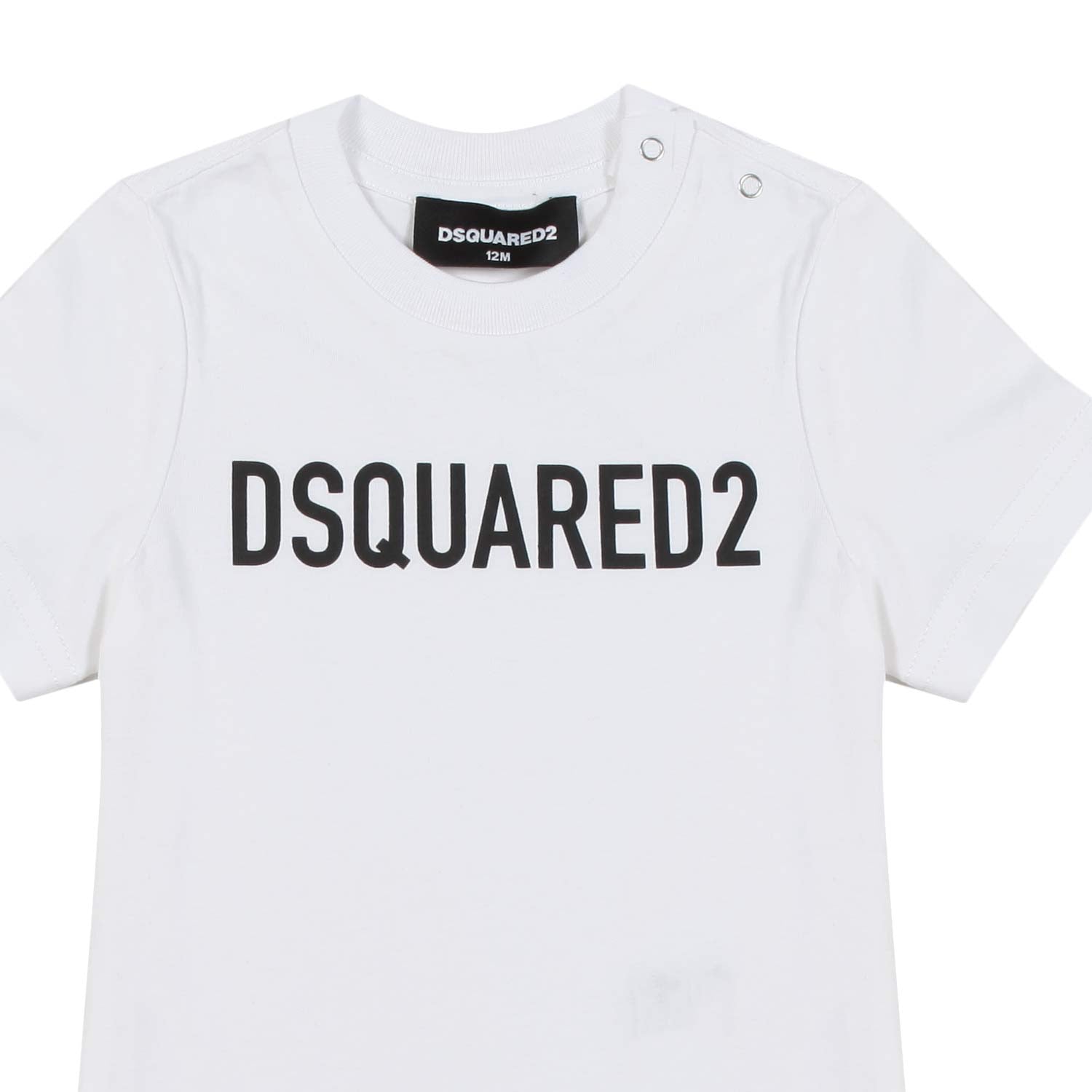 BABY T-SHIRT UNISEX BIANCA CON LOGO ESTESO NERO - annameglio.com abbigliamento moda