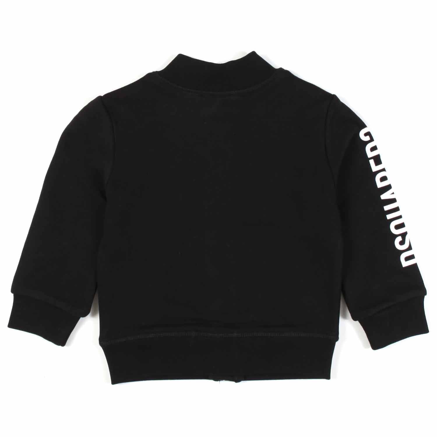 FELPA NERA CON LOGO BIANCO E CHIUSURA ZIP BIMBO - annameglio.com abbigliamento moda