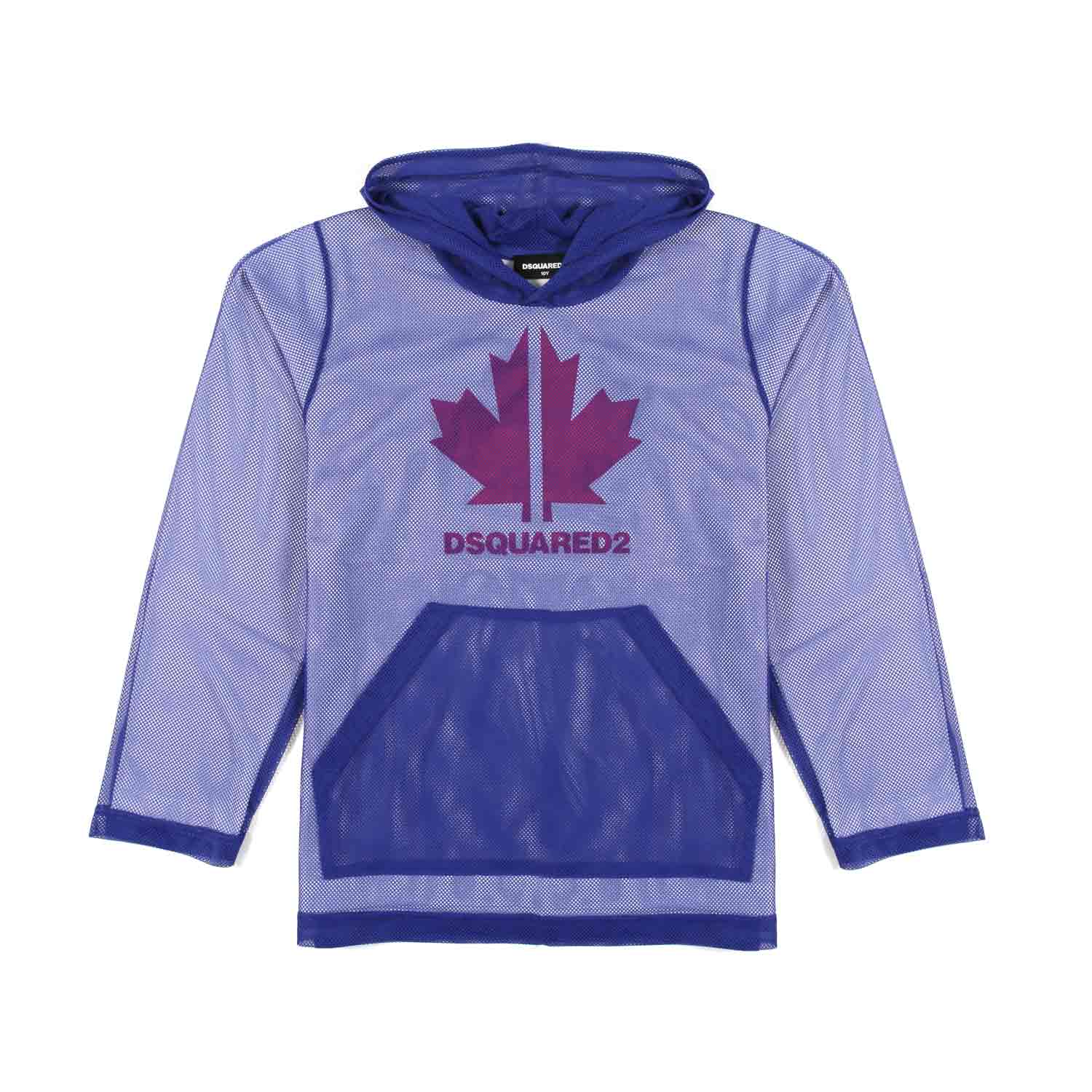 T-SHIRT BIANCA CON RIVESTIMENTO RETE BLU - annameglio.com abbigliamento moda