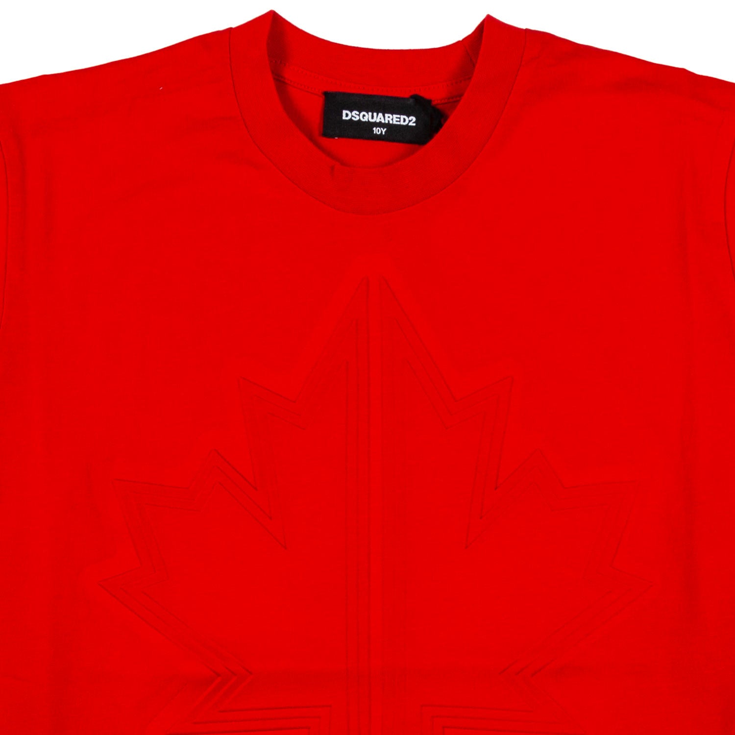 T-SHIRT ROSSA CON LOGO E FOGLIA MAPLE GOFFRATI - annameglio.com abbigliamento moda