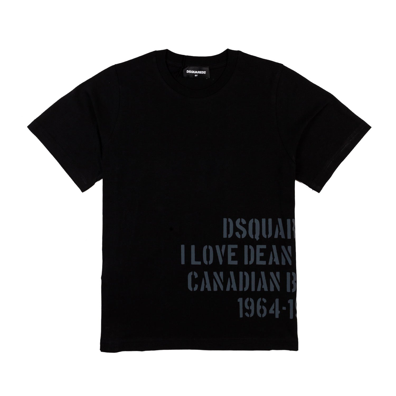 T-SHIRT NERA CON LETTERING GRIGIO - annameglio.com abbigliamento moda