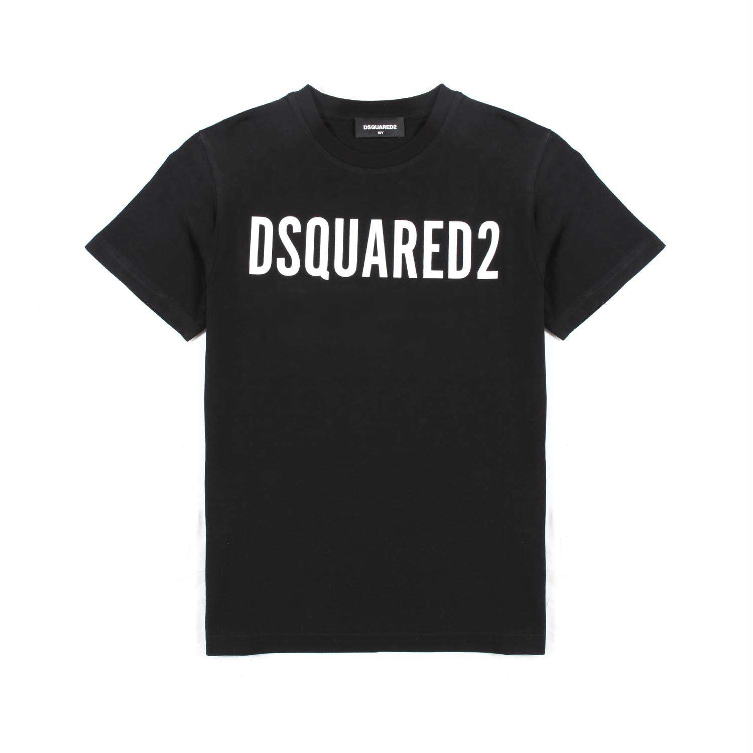 T-SHIRT NERA CON LOGO ESTESO BIANCO - annameglio.com abbigliamento moda