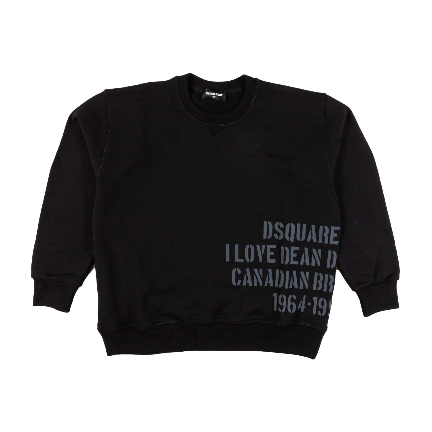 FELPA NERA CON LETTERING GRIGIO - annameglio.com abbigliamento moda