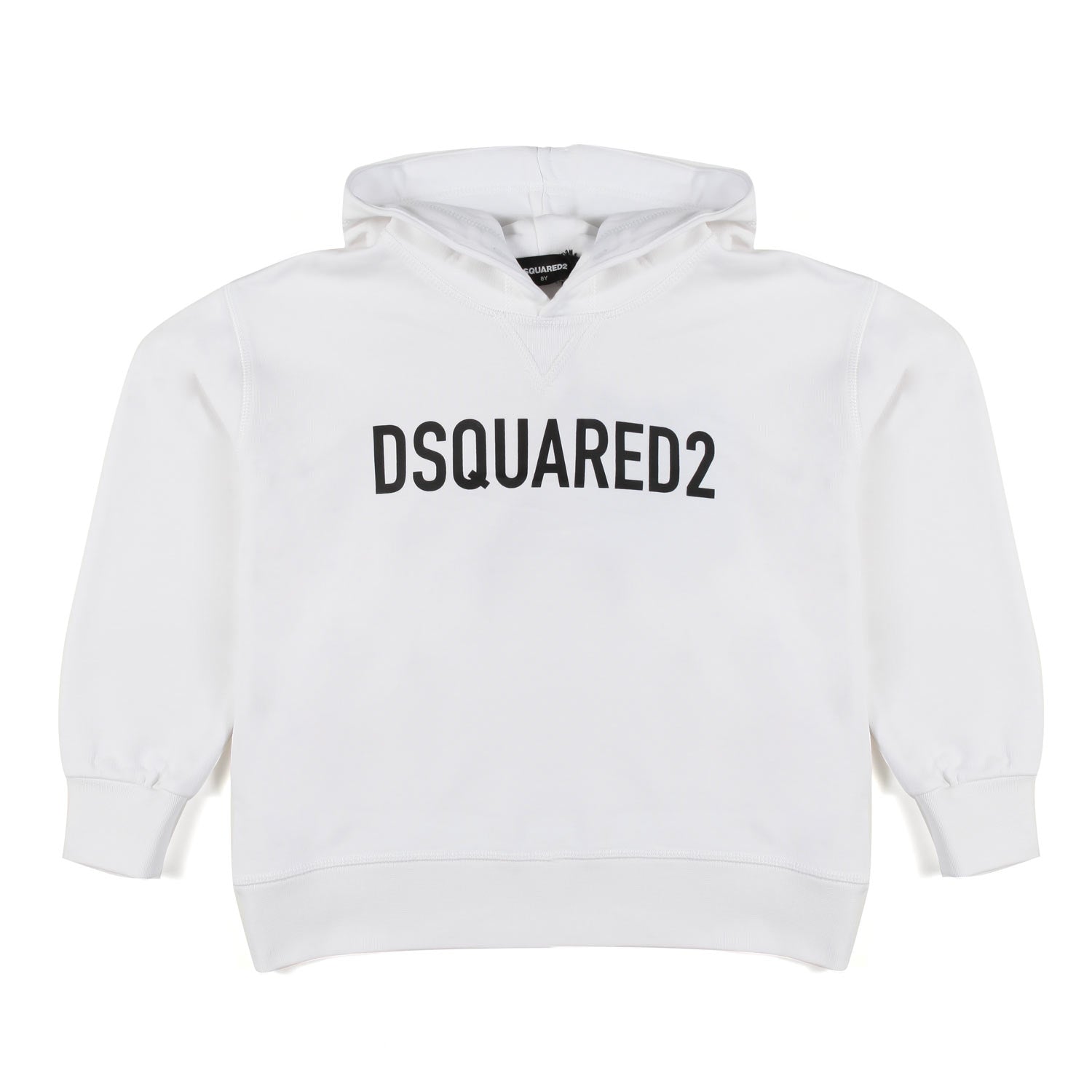 FELPA HOODIE BIANCA CON LETTERING LOGO NERO - annameglio.com abbigliamento moda