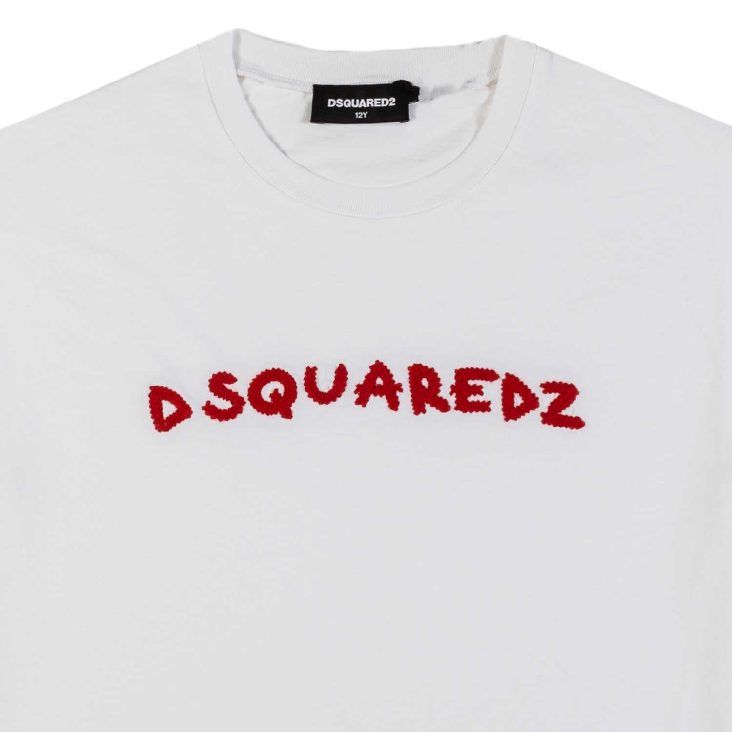 T-SHIRT BIANCA CON LOGO ROSSO IN RILIEVO - annameglio.com abbigliamento moda