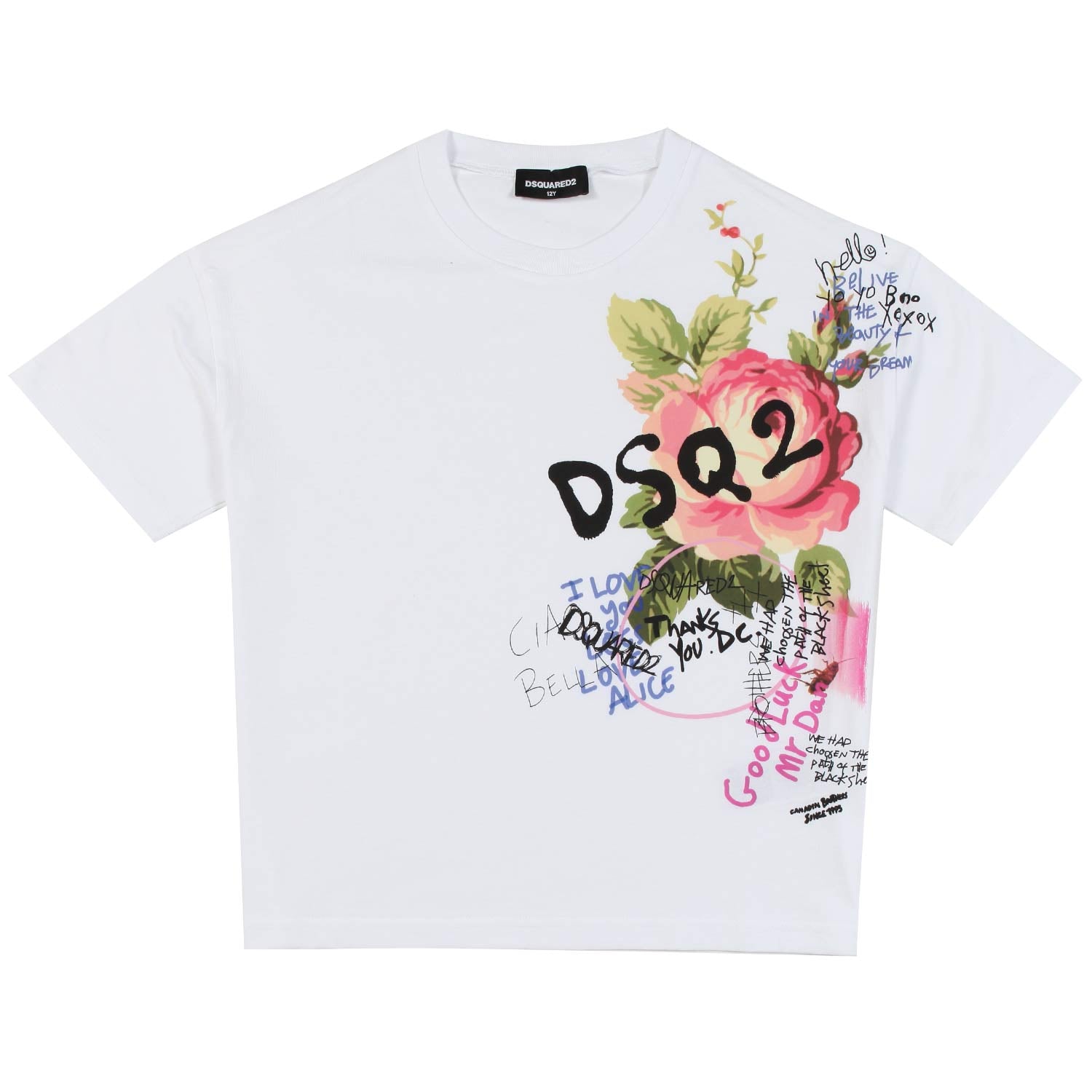 T-SHIRT BOXY BIANCA CON STAMPA FLOREALE - annameglio.com abbigliamento moda