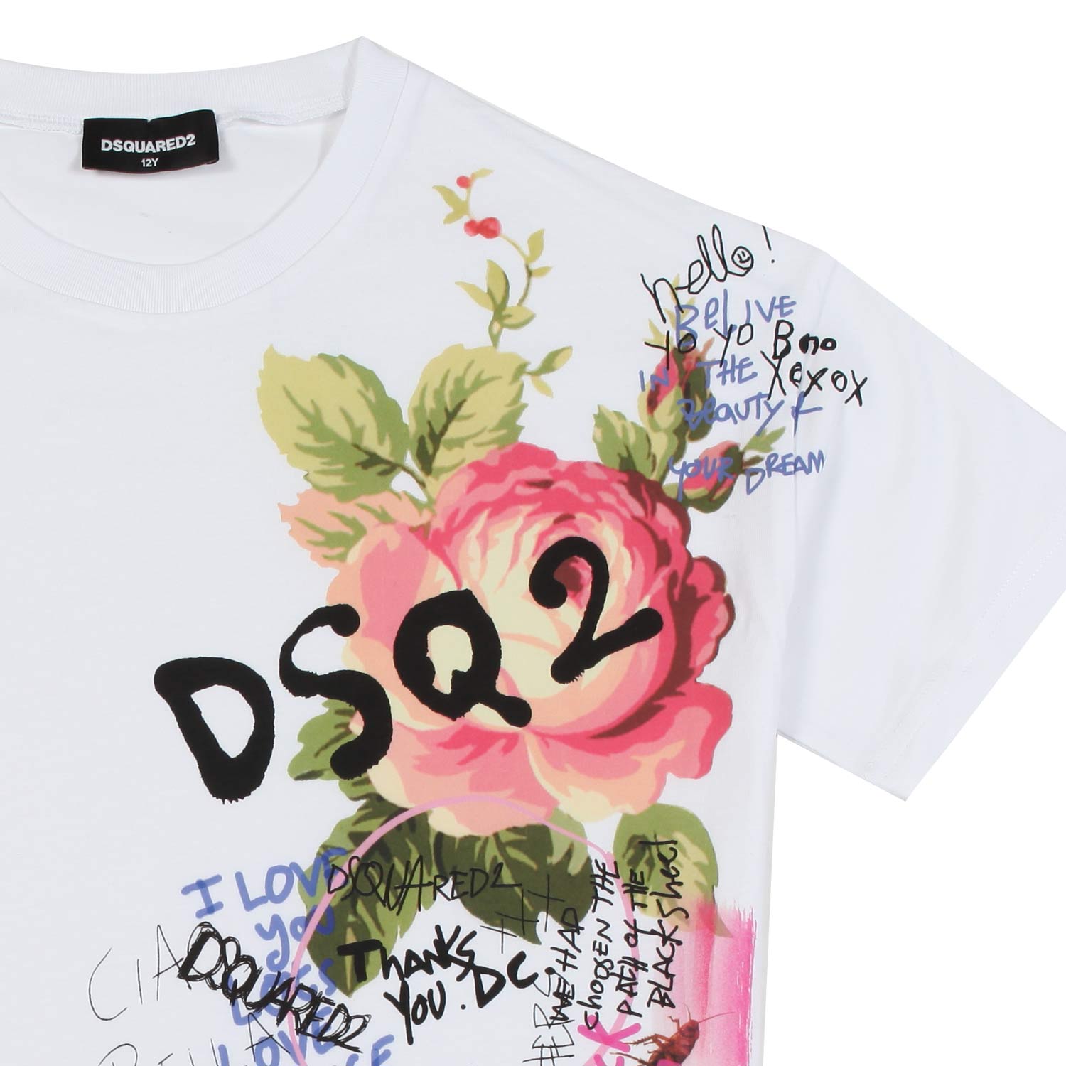 T-SHIRT BOXY BIANCA CON STAMPA FLOREALE - annameglio.com abbigliamento moda