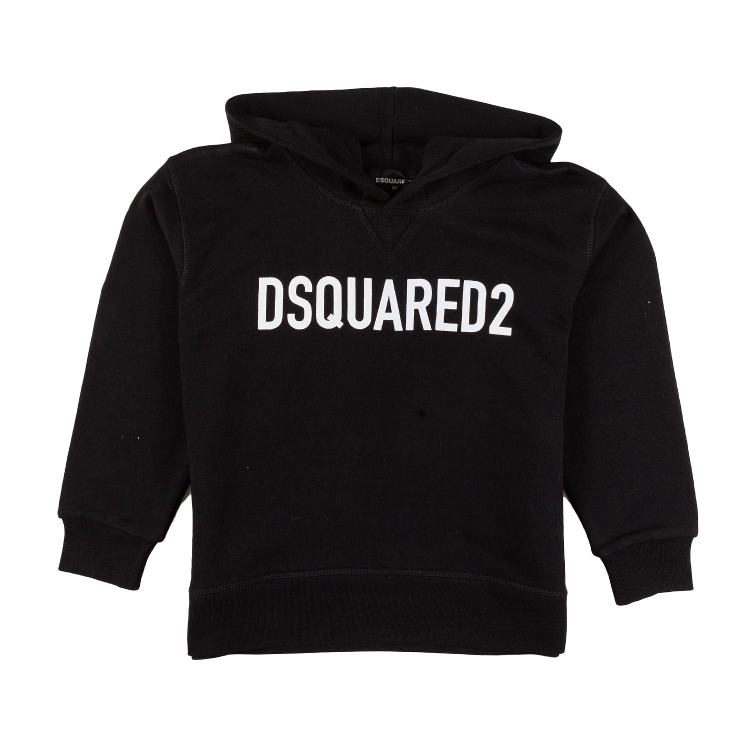 FELPA HOODIE NERA CON LOGO BIANCO - annameglio.com abbigliamento moda